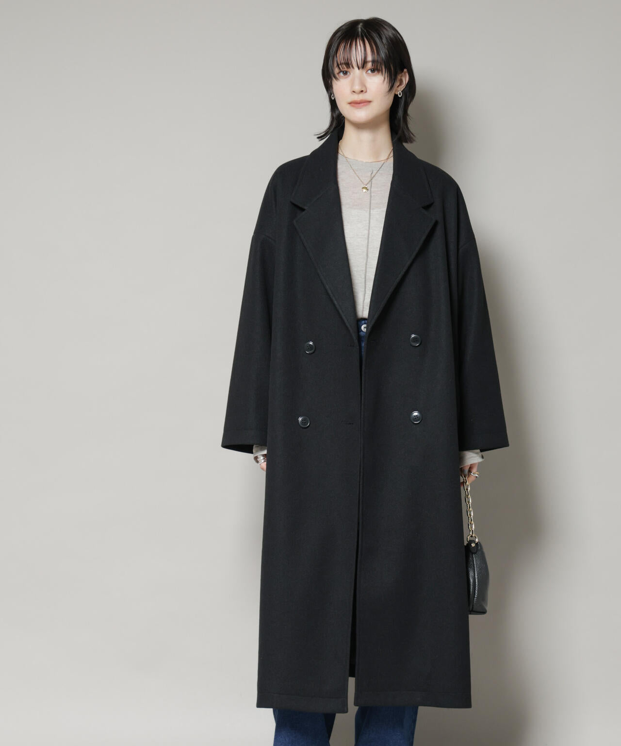 メルトンジャージーチェスターロングコート