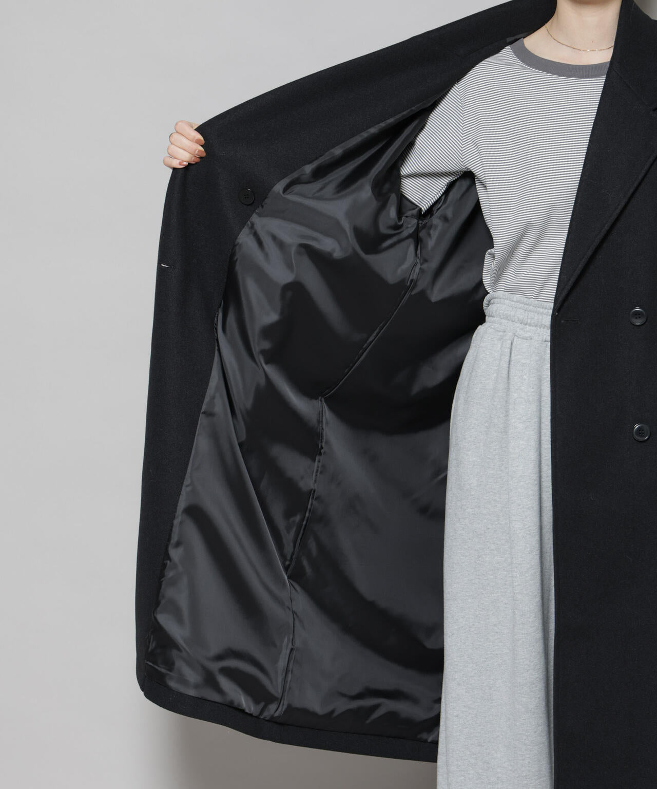 メルトンジャージーチェスターロングコート