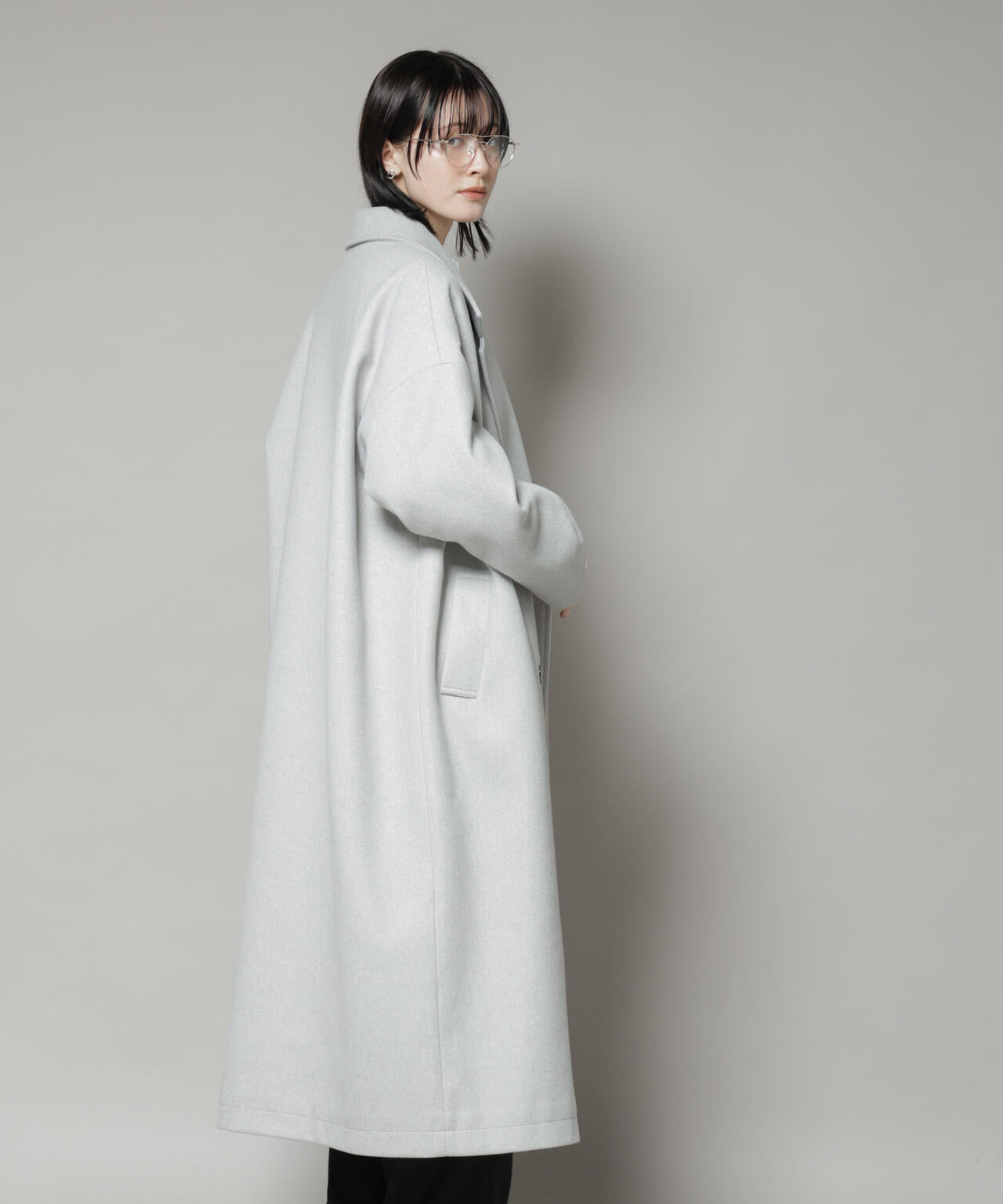 メルトンジャージーチェスターロングコート