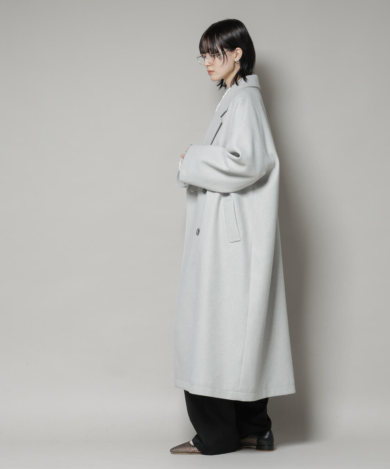 メルトンジャージーチェスターロングコート