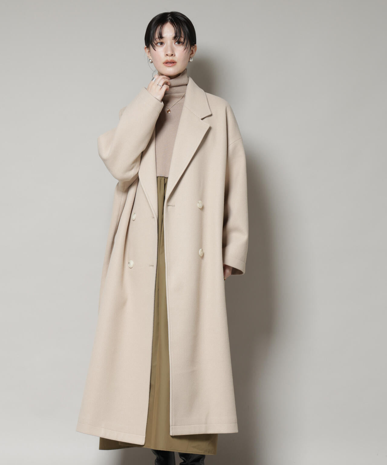 メルトンジャージーチェスターロングコート