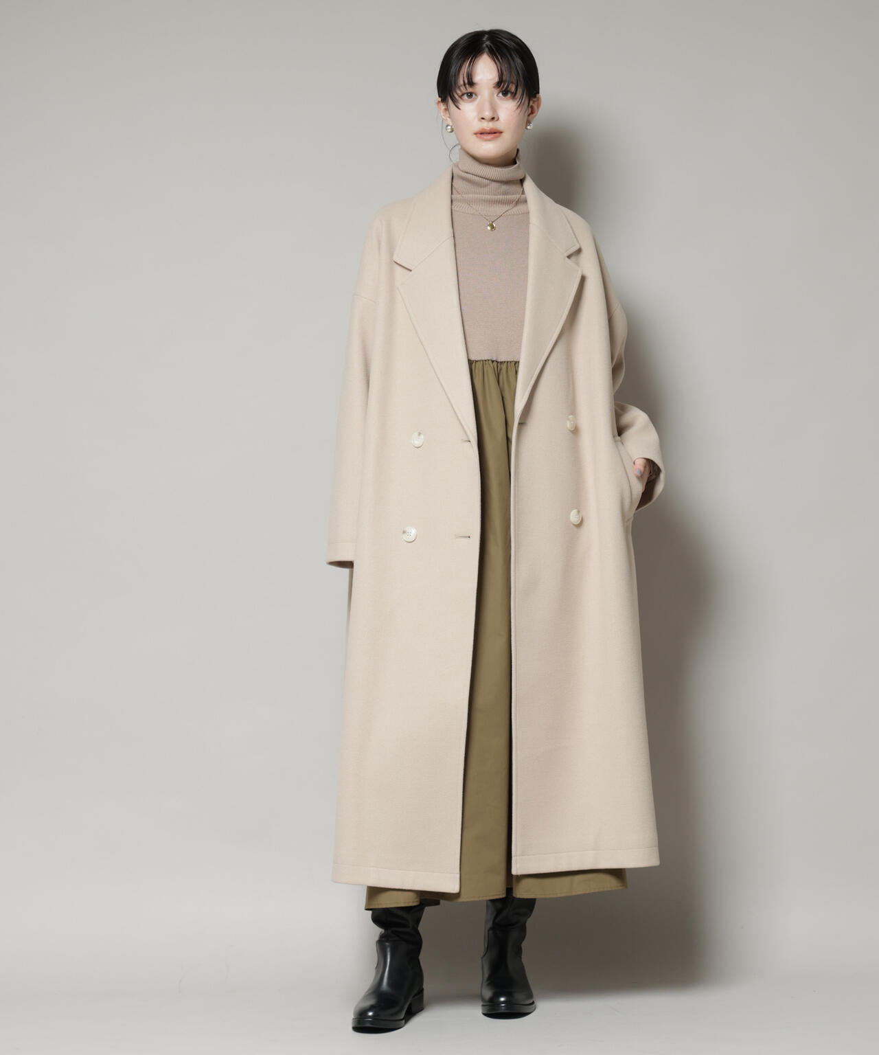 メルトンジャージーチェスターロングコート
