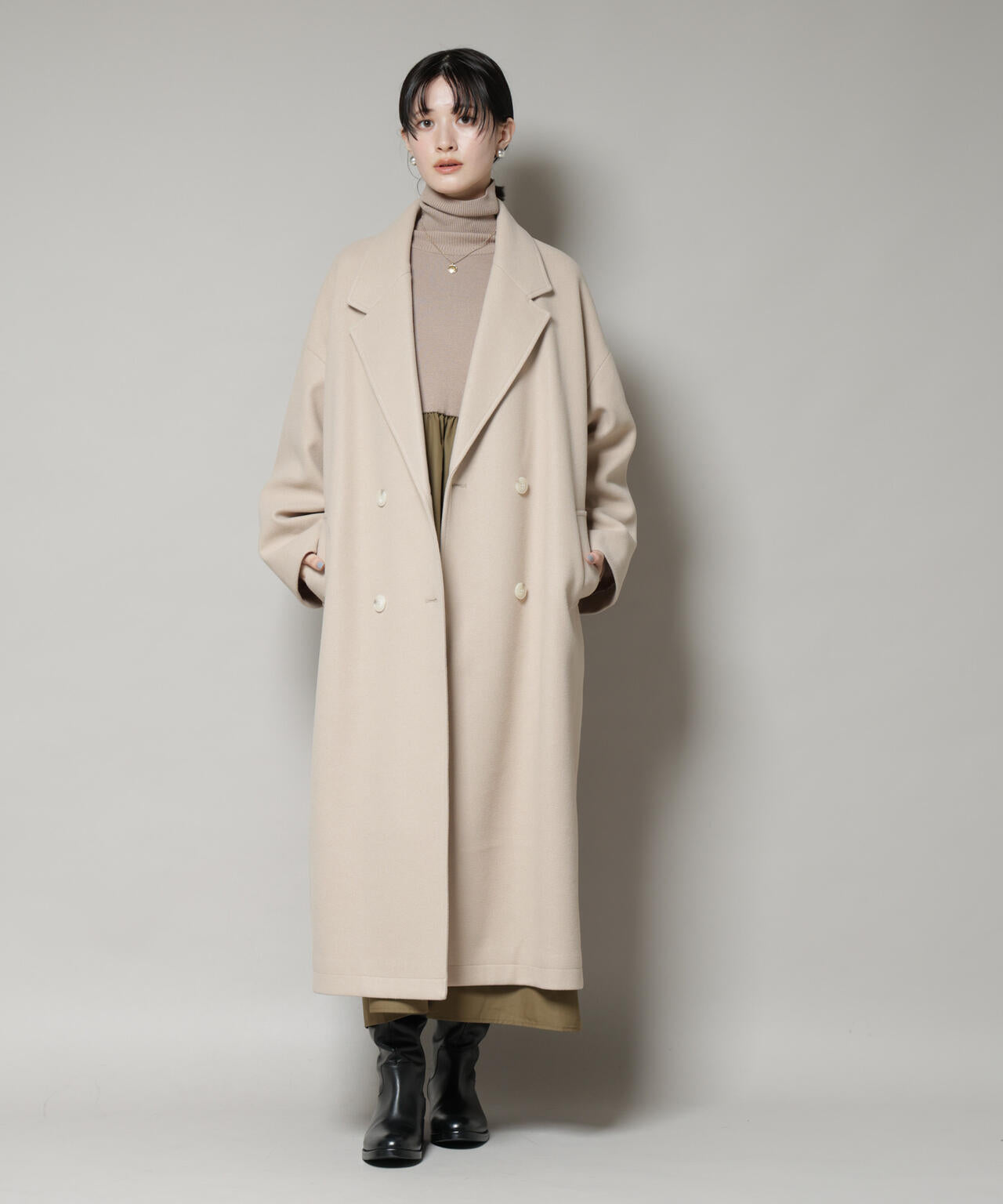 メルトンジャージーチェスターロングコート