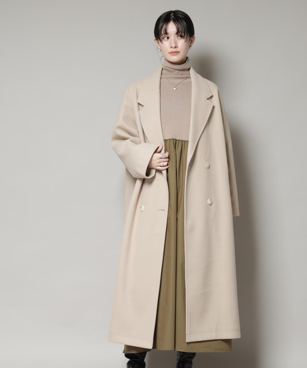 メルトンジャージーチェスターロングコート