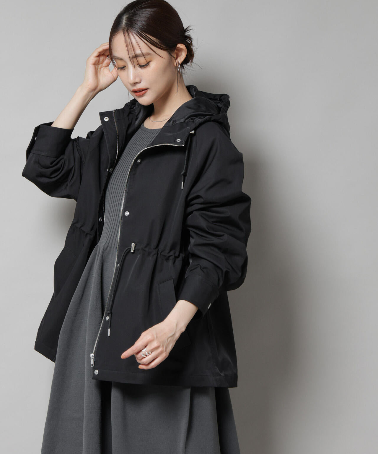 撥水加工フードブルゾン