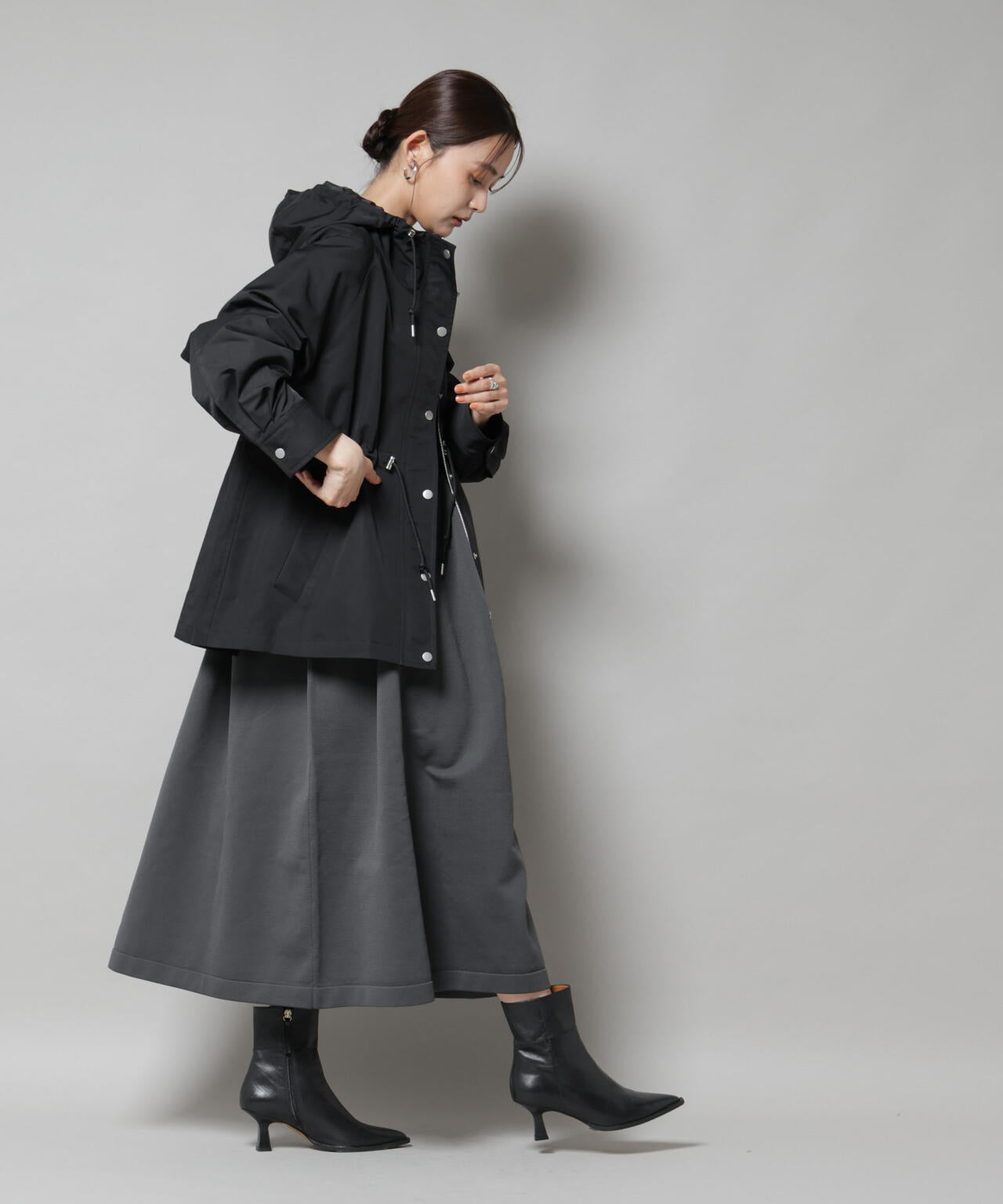 撥水加工フードブルゾン