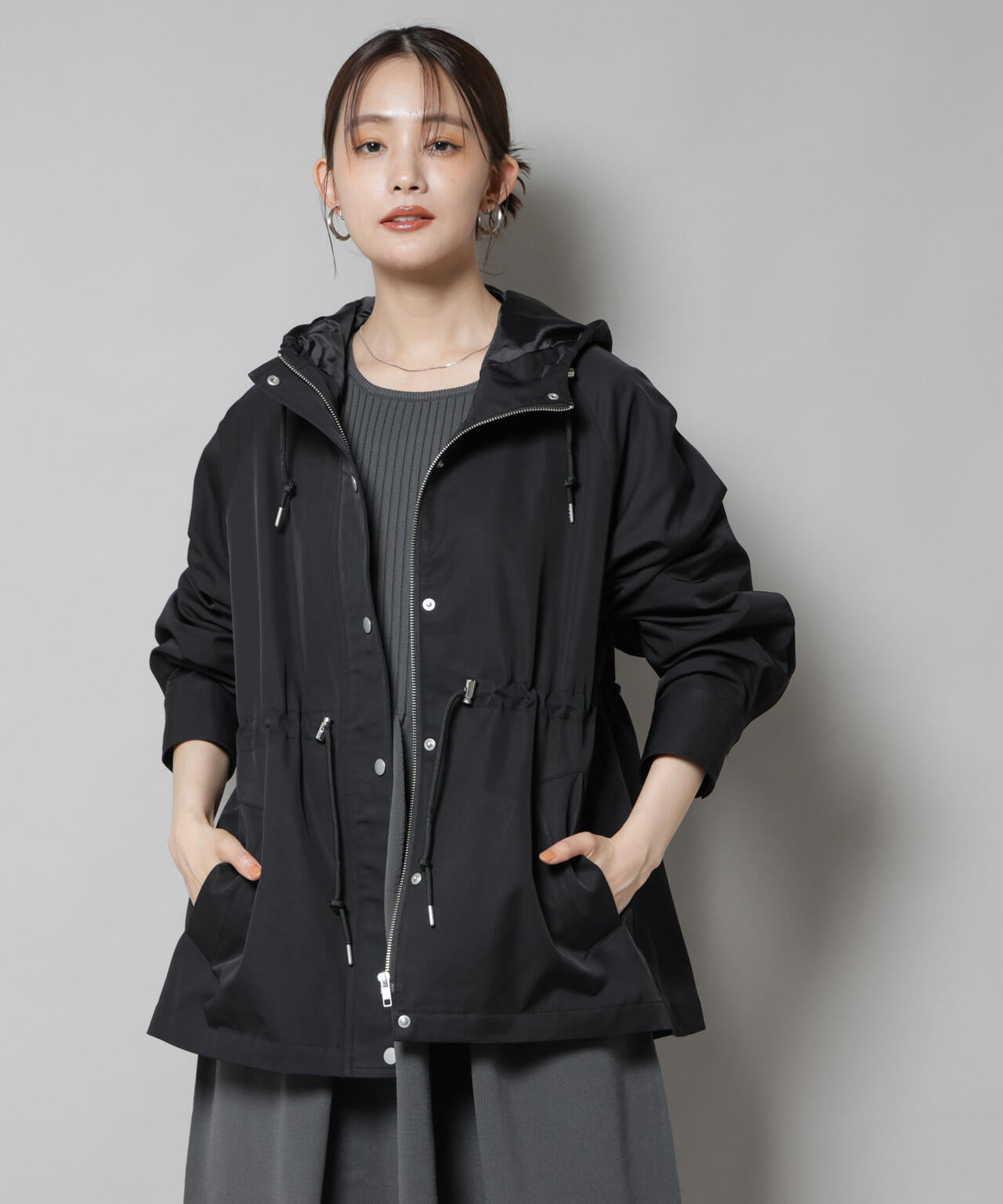 撥水加工フードブルゾン