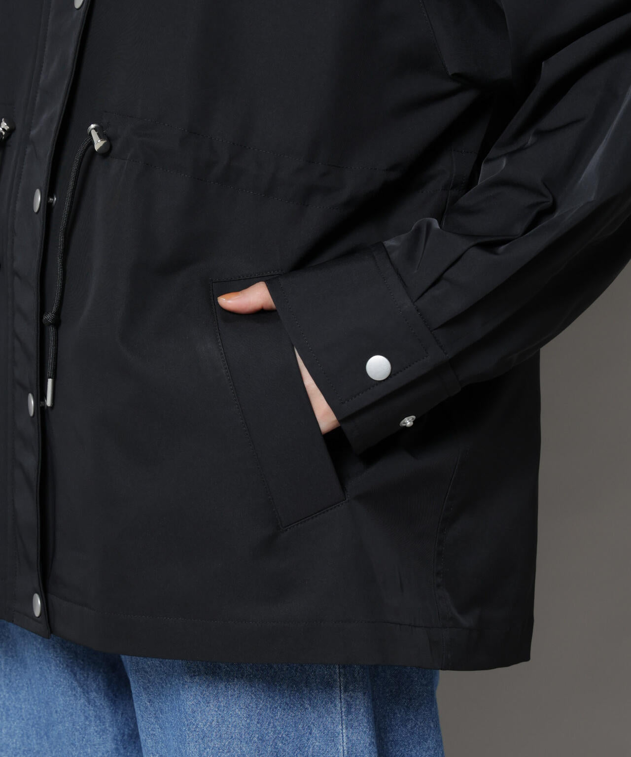 撥水加工フードブルゾン