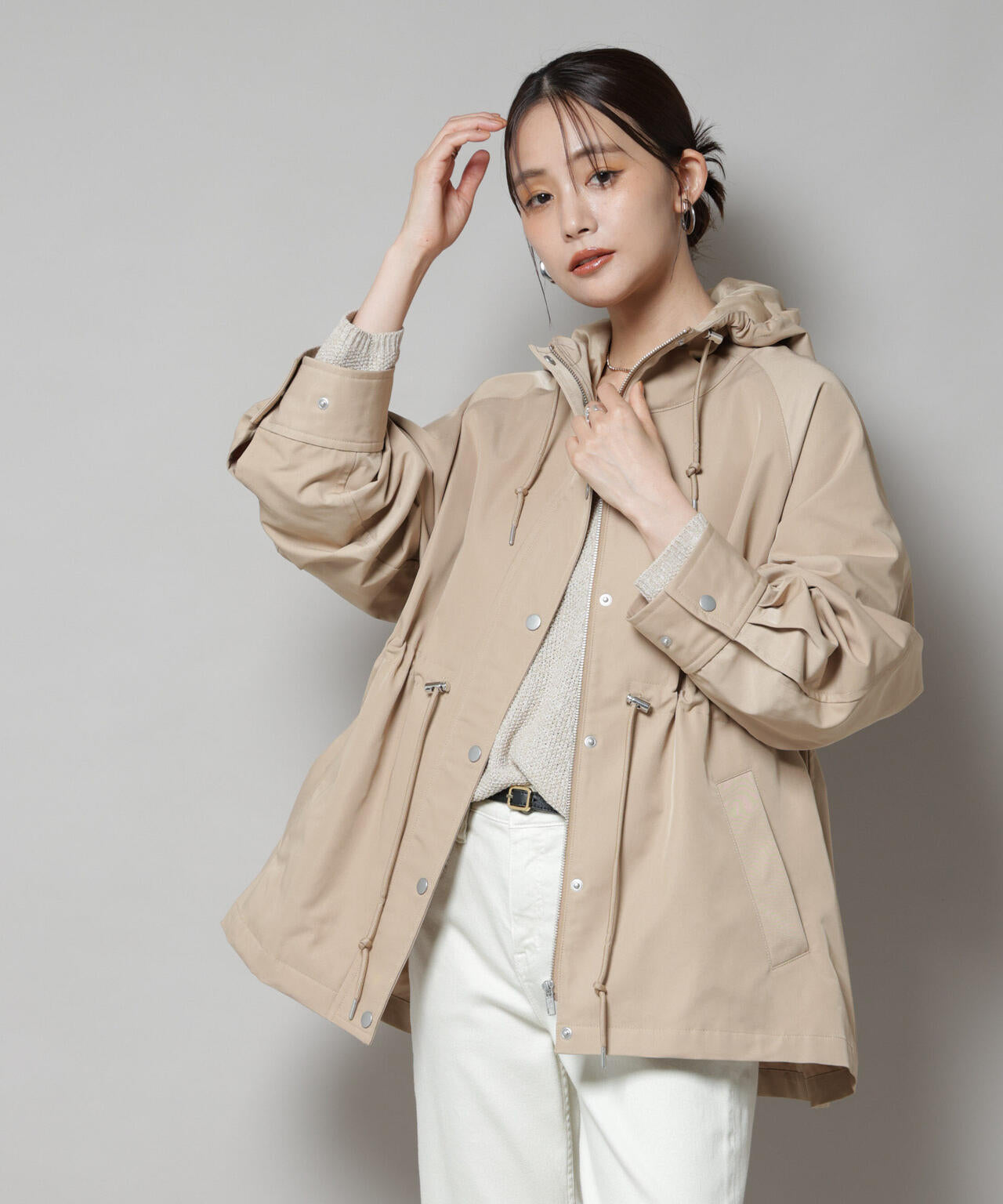 撥水加工フードブルゾン