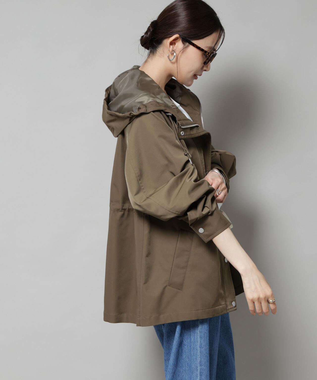 撥水加工フードブルゾン