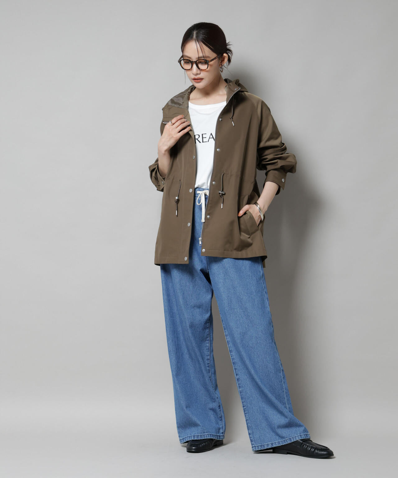 撥水加工フードブルゾン