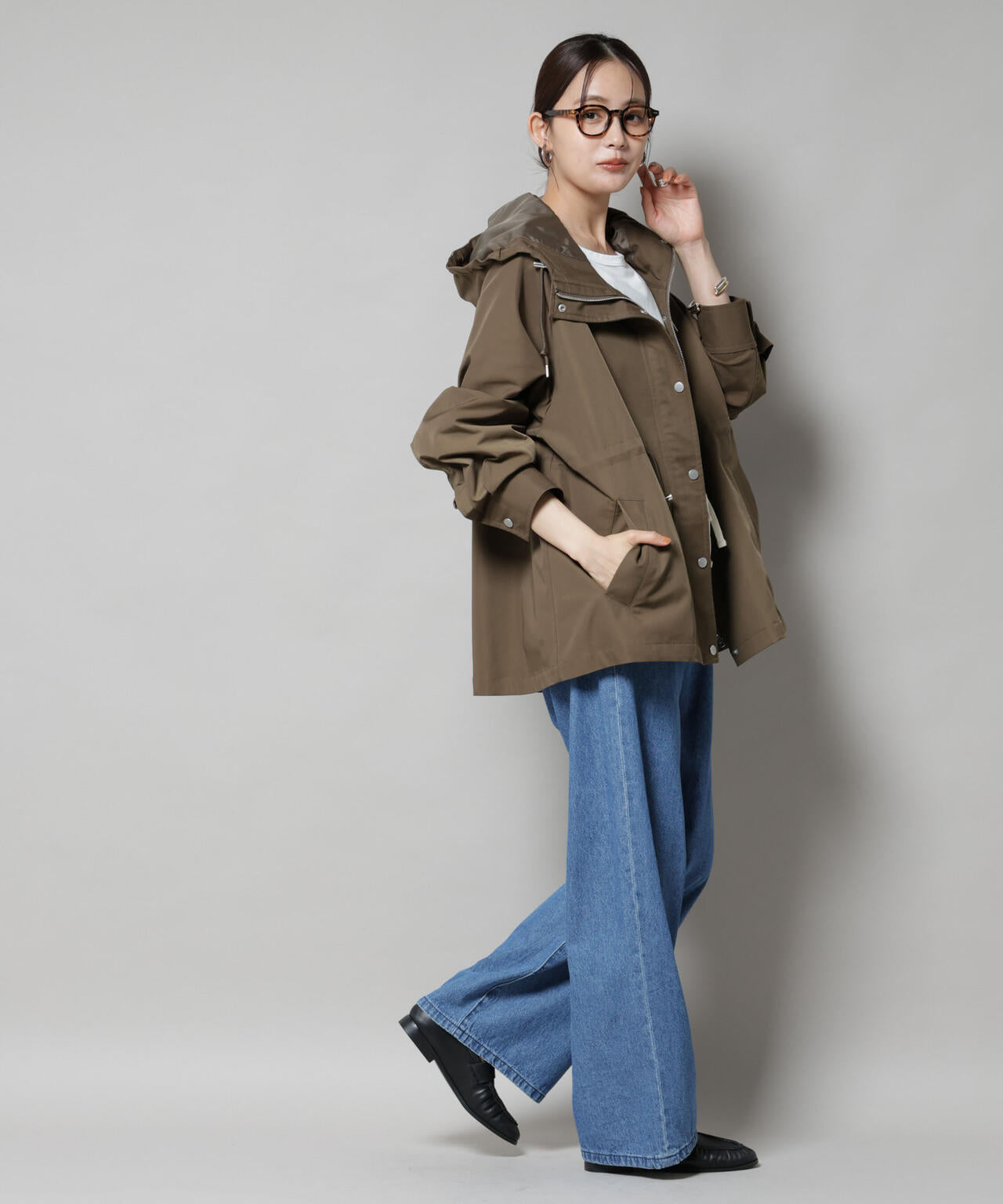 撥水加工フードブルゾン