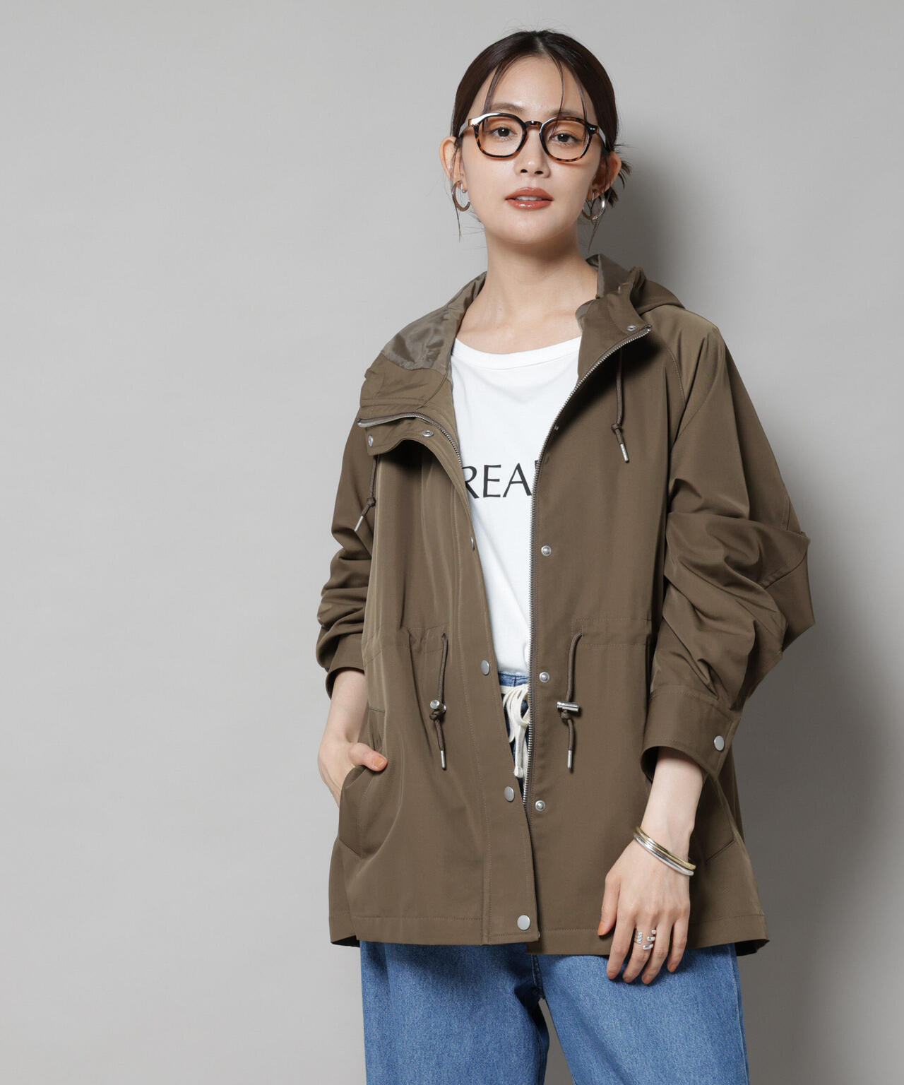 撥水加工フードブルゾン