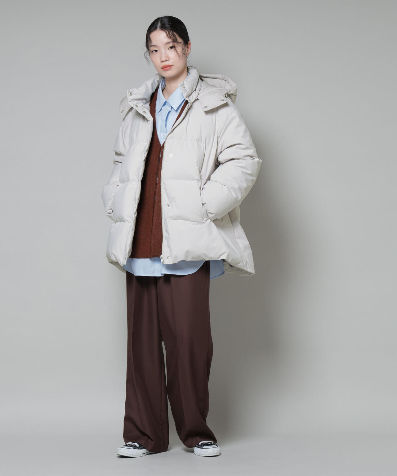 Aラインミドルダウンコート