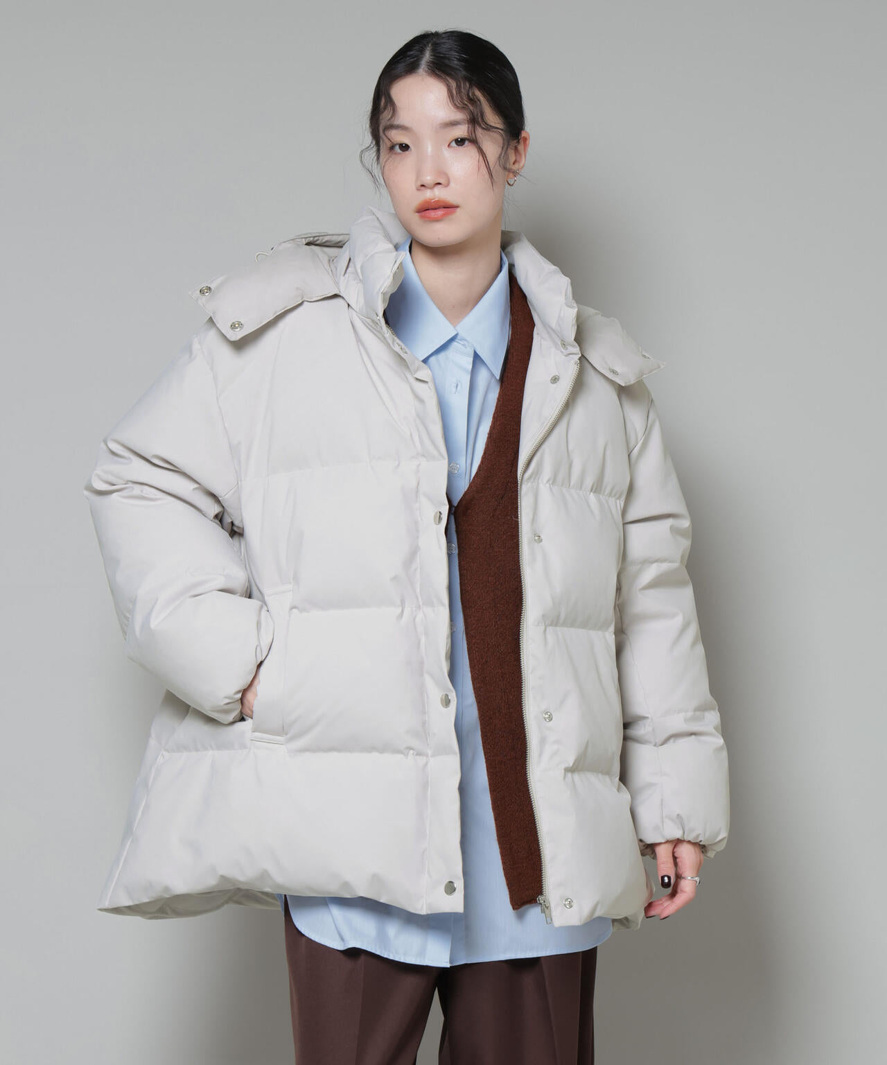 Aラインミドルダウンコート