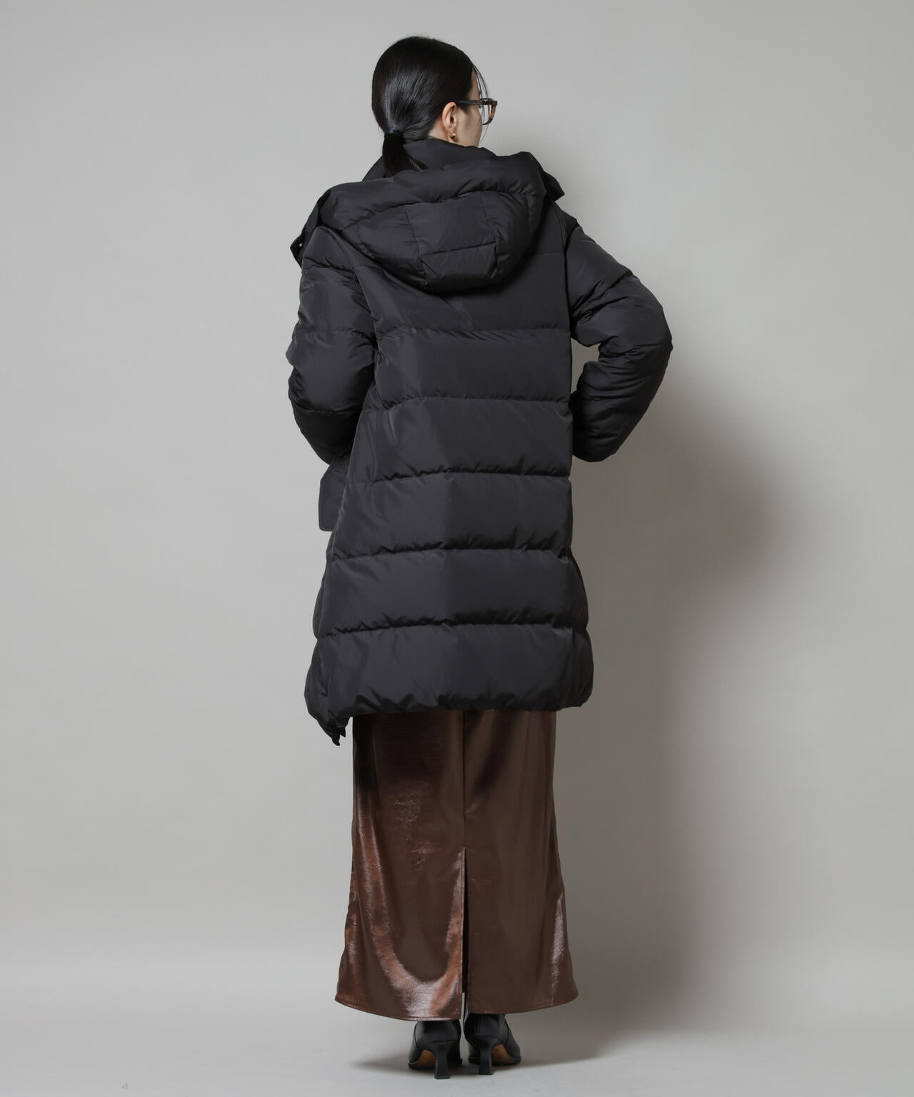 撥水加工 フードロングダウンコート