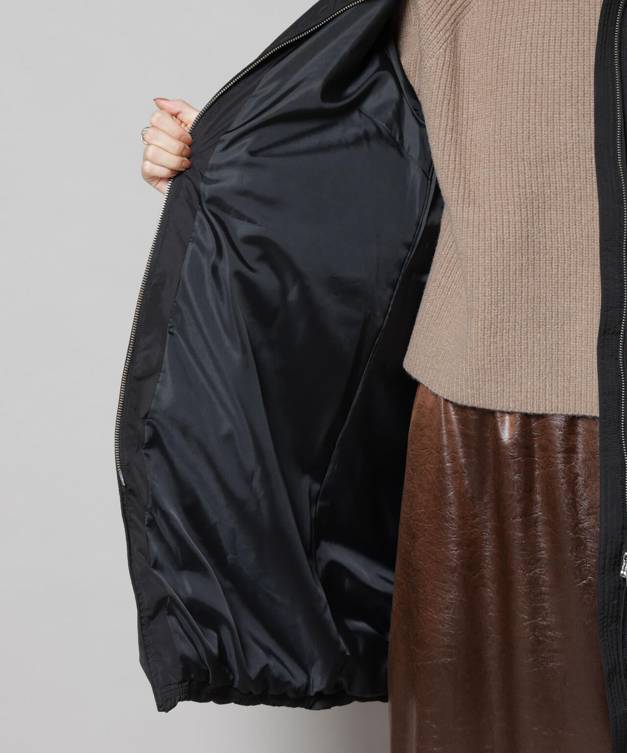 撥水加工 フードロングダウンコート