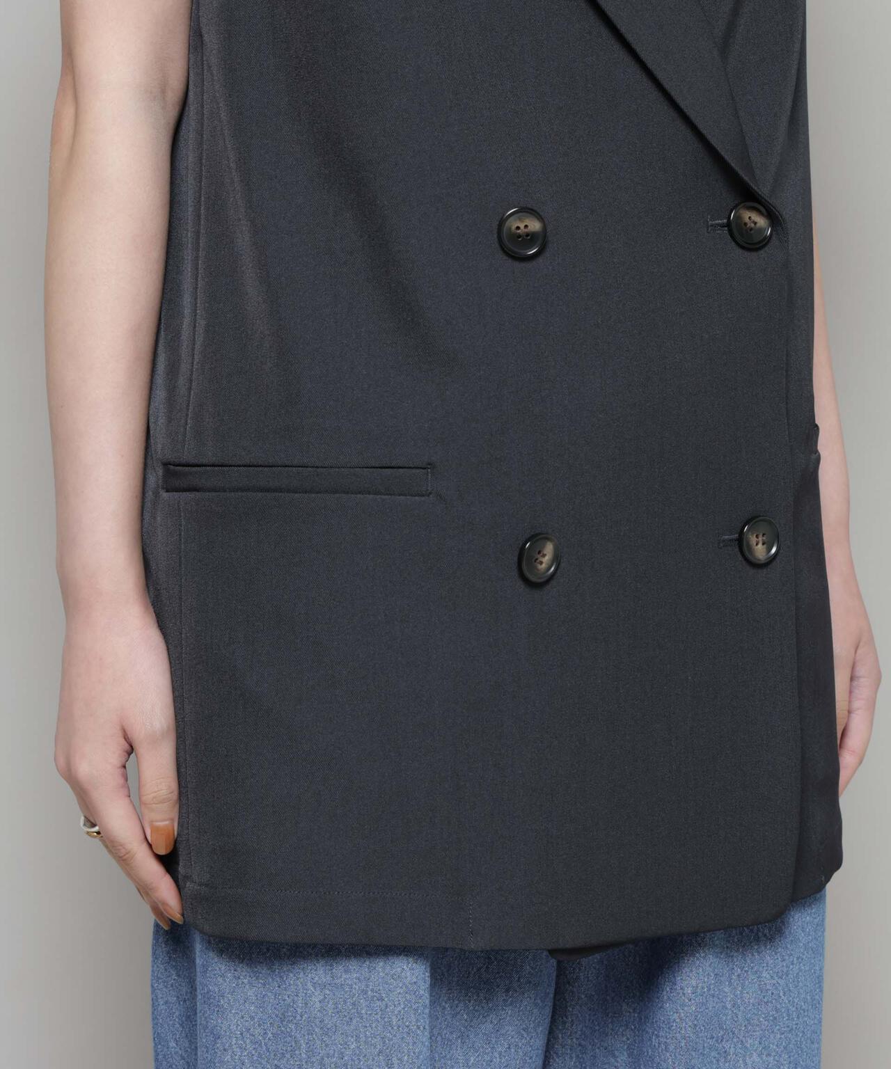 テーラードWボタンミドルジレ(セットアップ可)