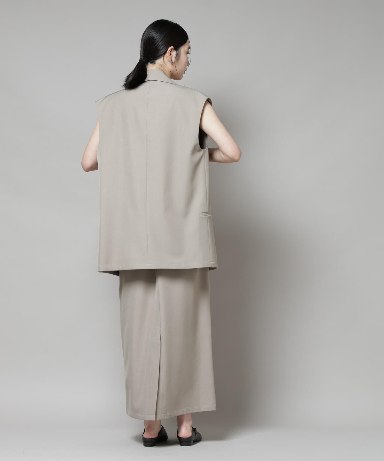 テーラードWボタンミドルジレ(セットアップ可)