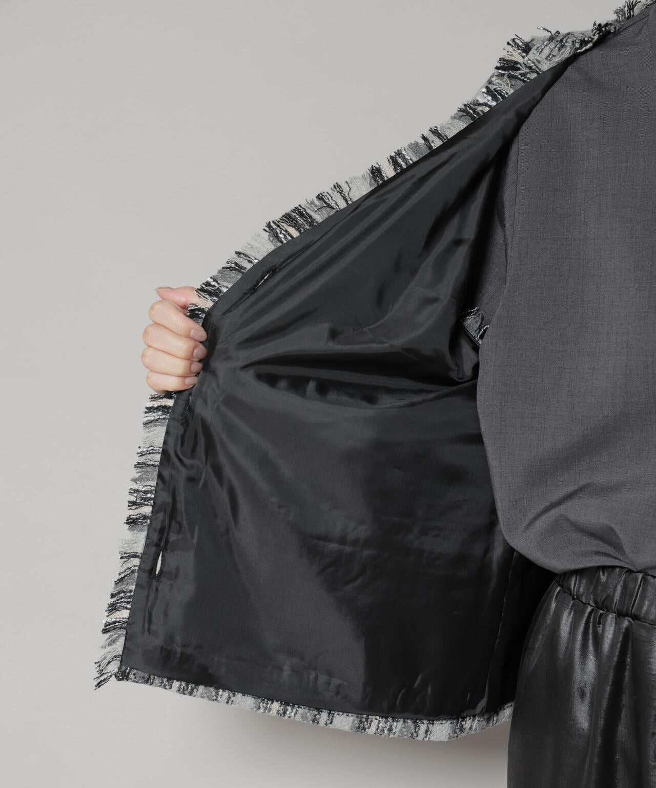 チェックフリンジ金ボタンジレ(セットアップ可)