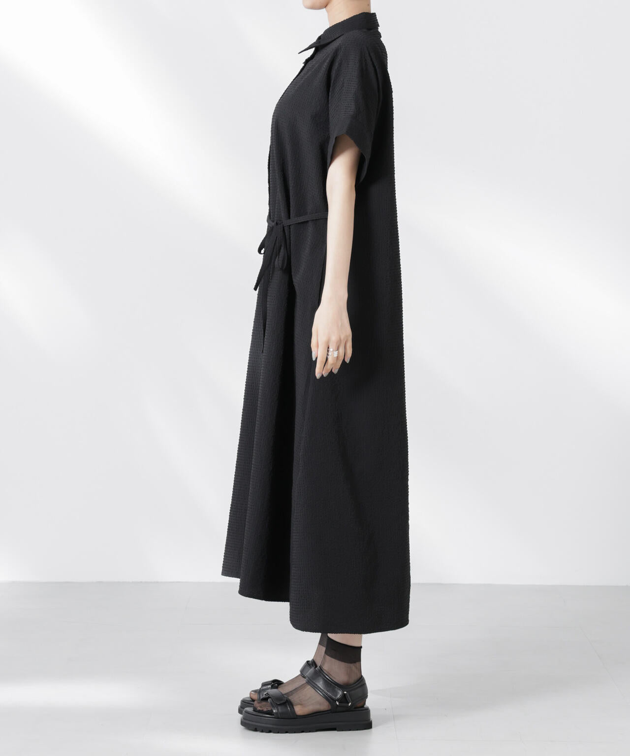 サッカードルマンスリーブシャツワンピース