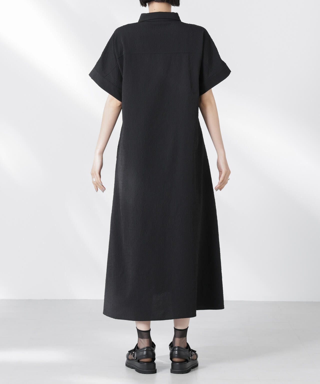 サッカードルマンスリーブシャツワンピース