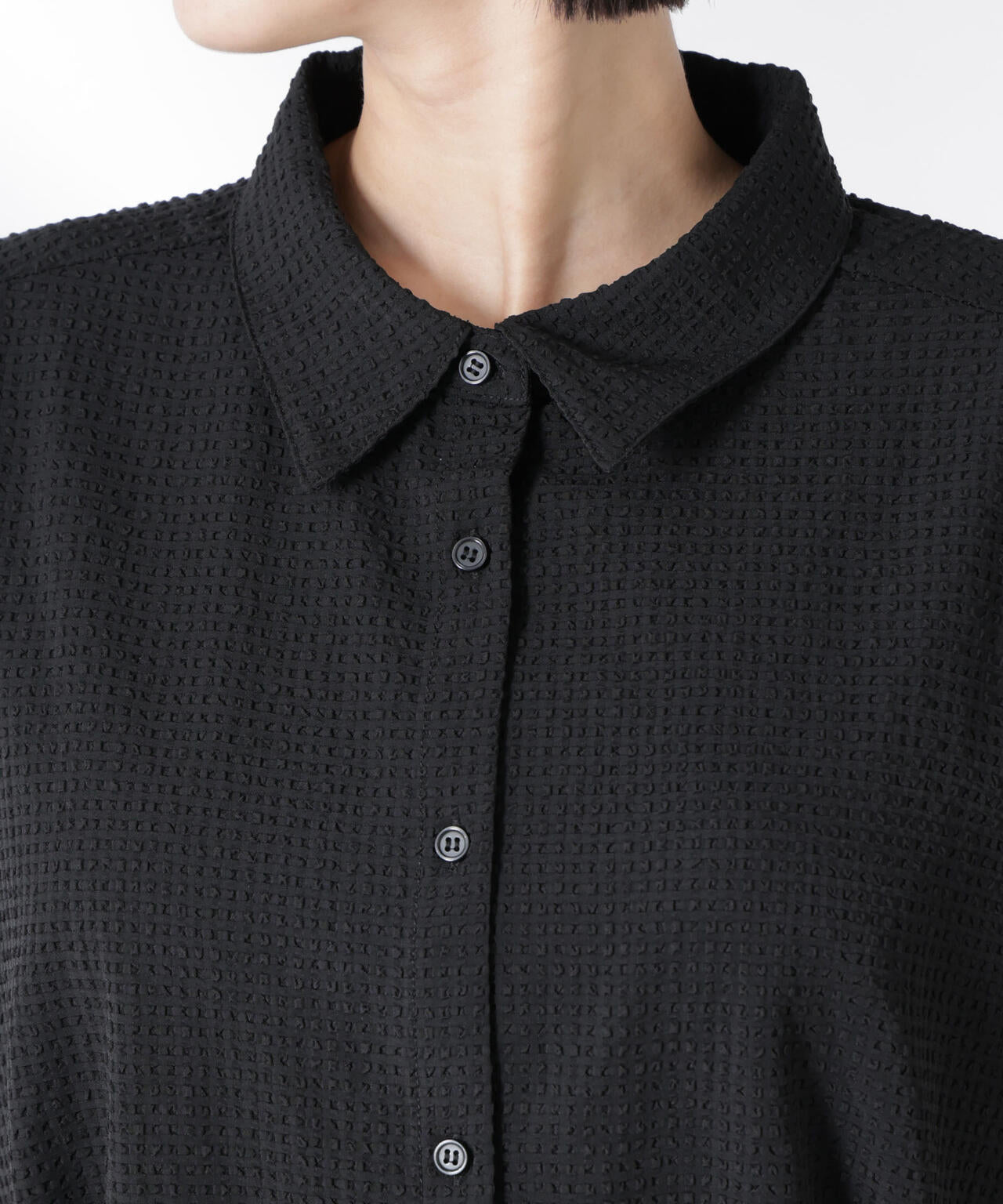 サッカードルマンスリーブシャツワンピース