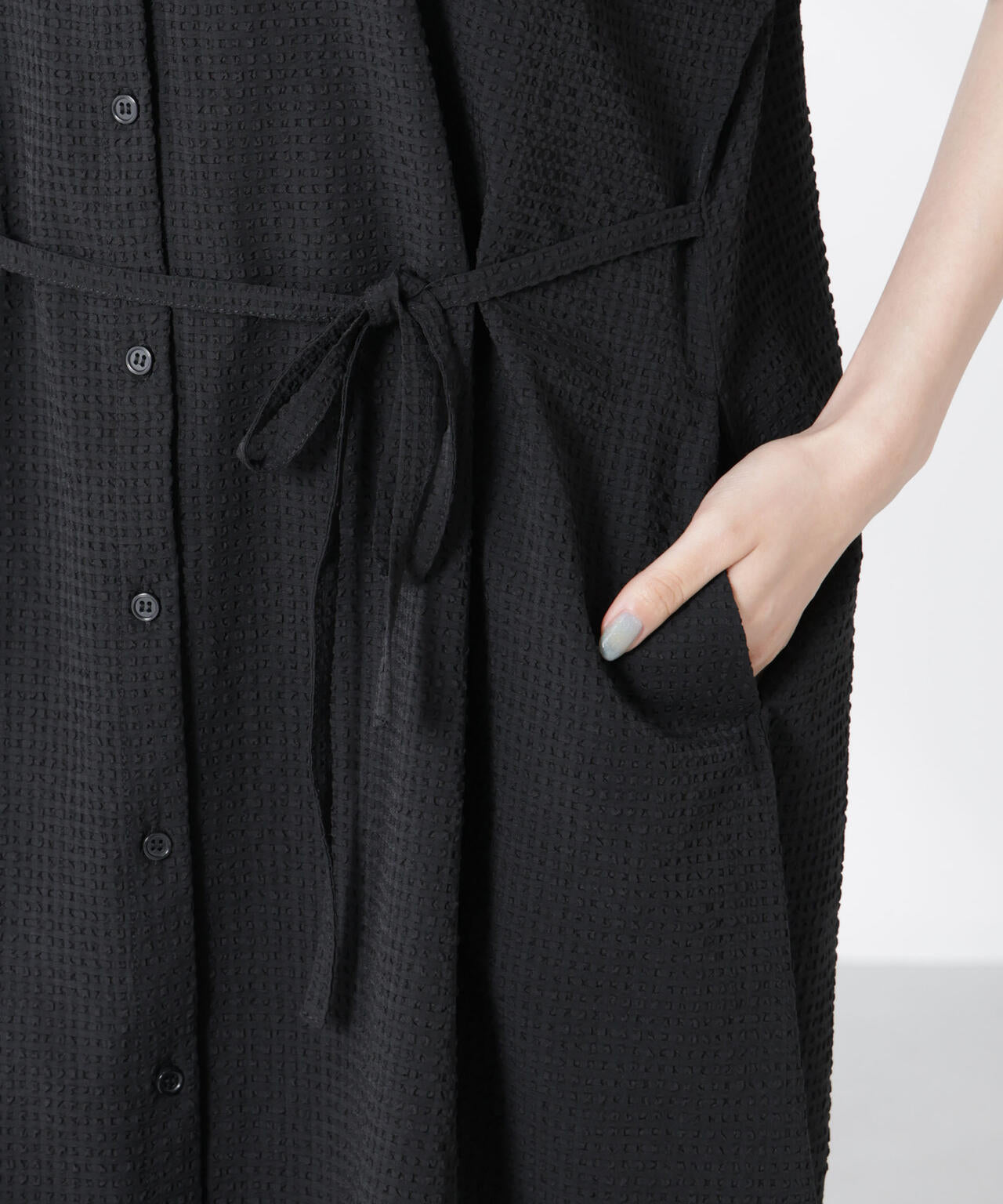 サッカードルマンスリーブシャツワンピース