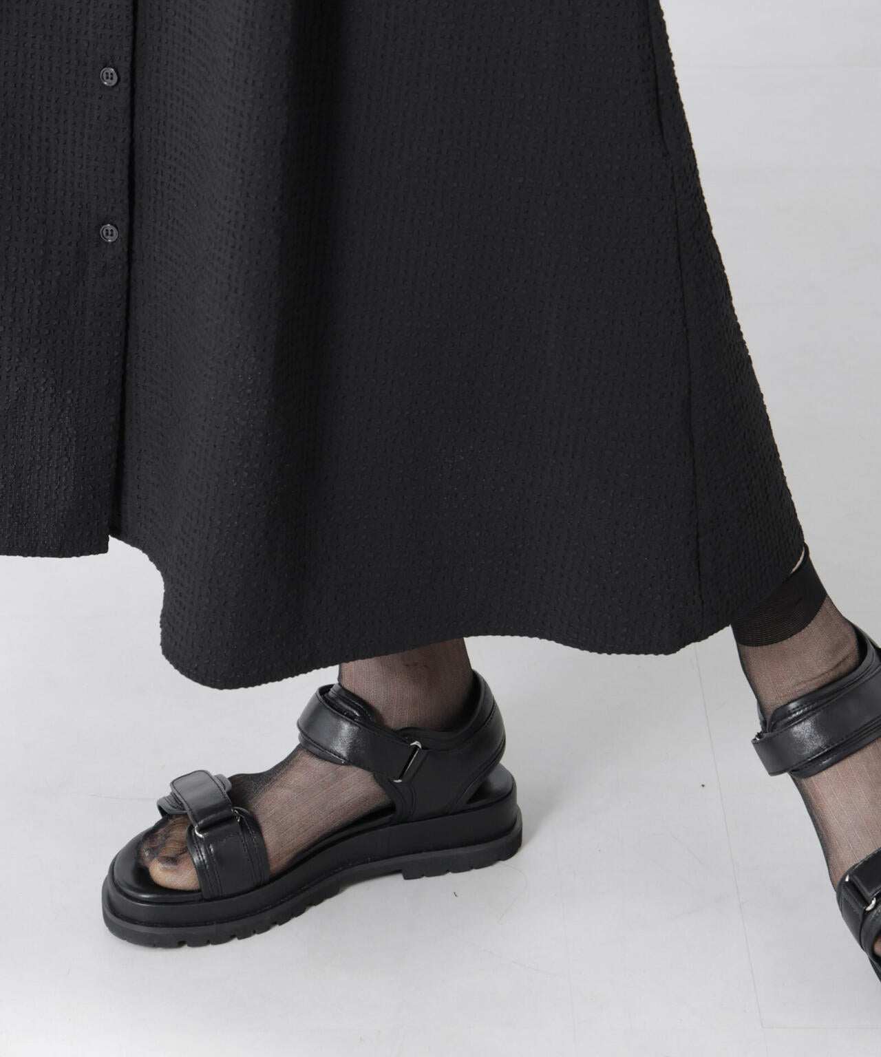 サッカードルマンスリーブシャツワンピース