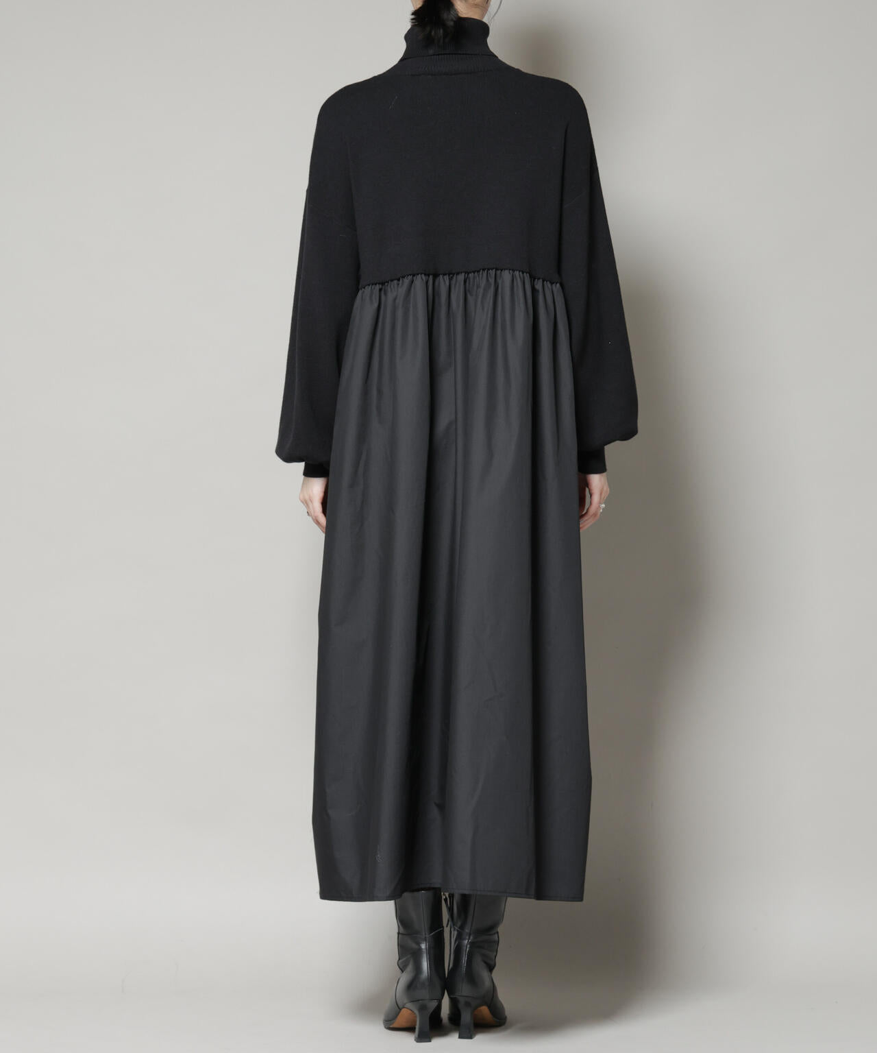 異素材コンビドッキングタートルワンピース