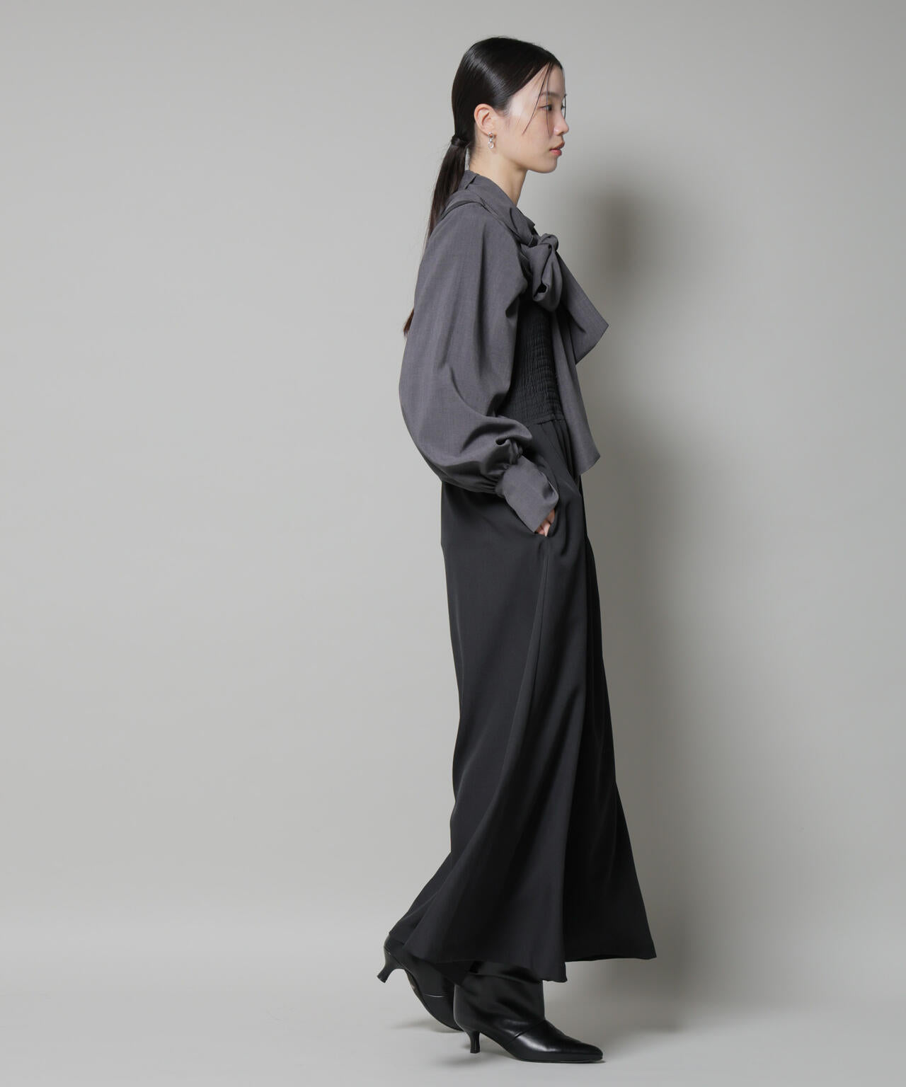 シャーリングサロペット