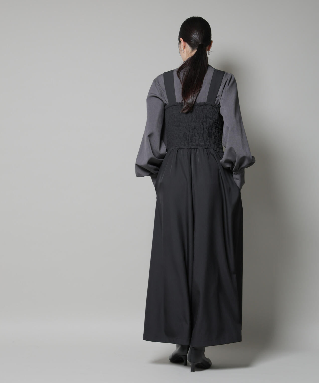 シャーリングサロペット