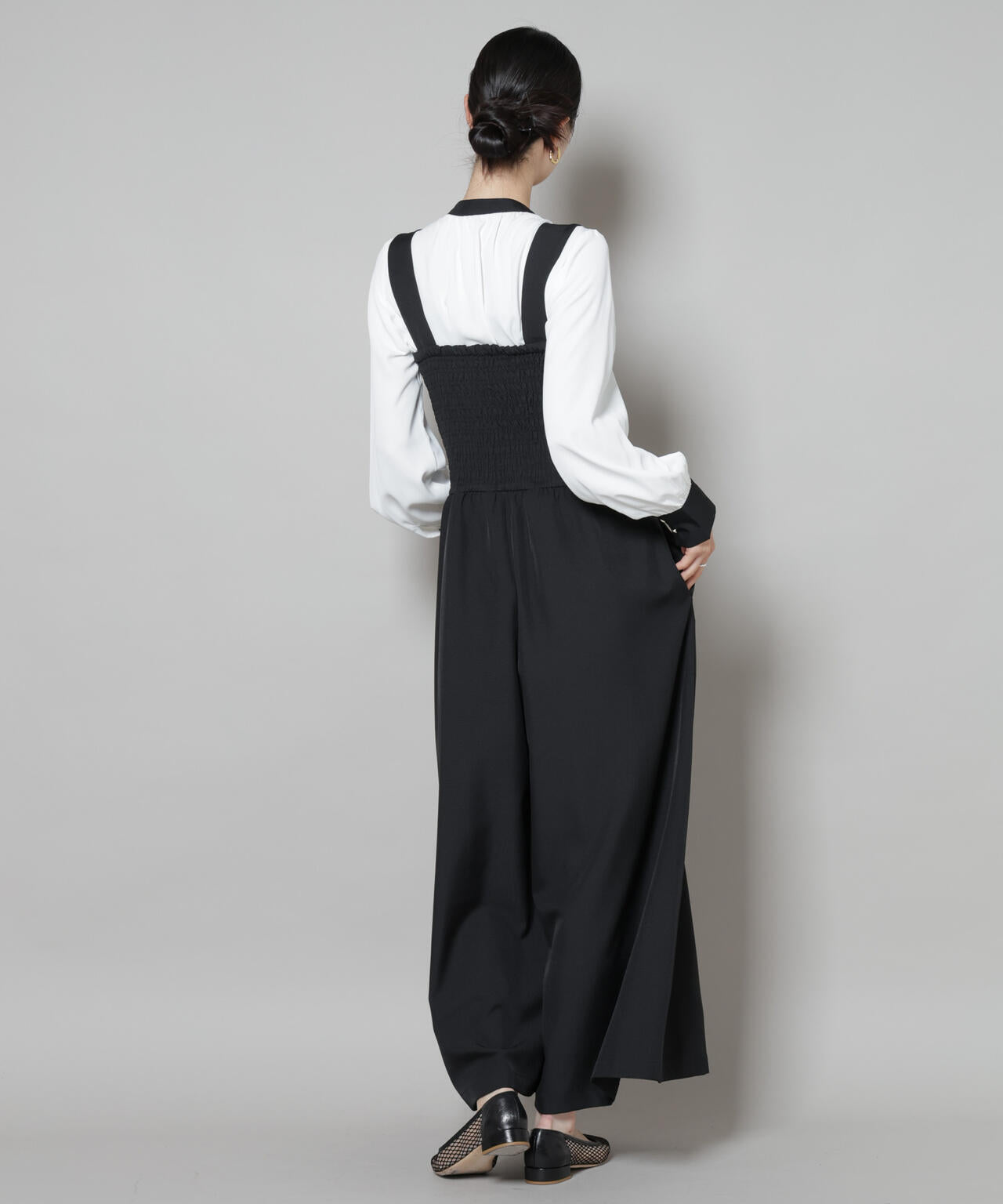 シャーリングサロペット