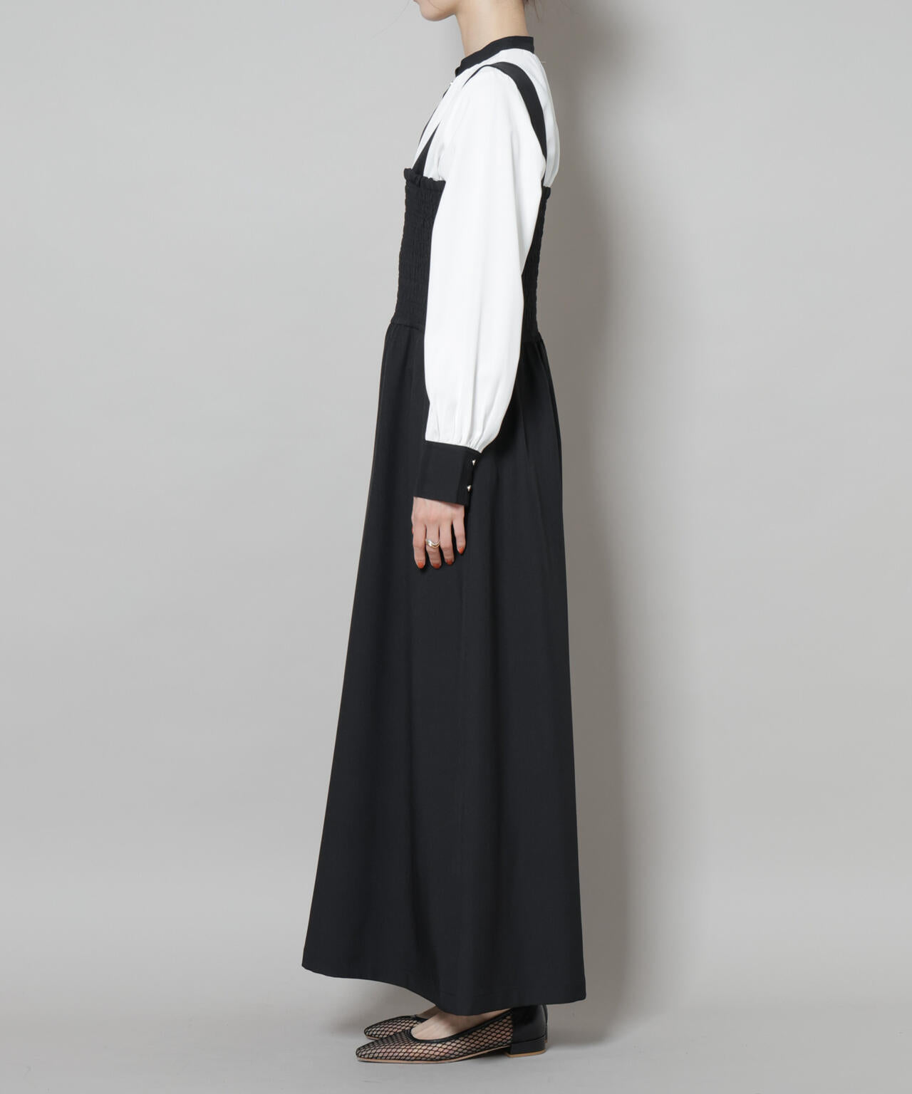 シャーリングサロペット