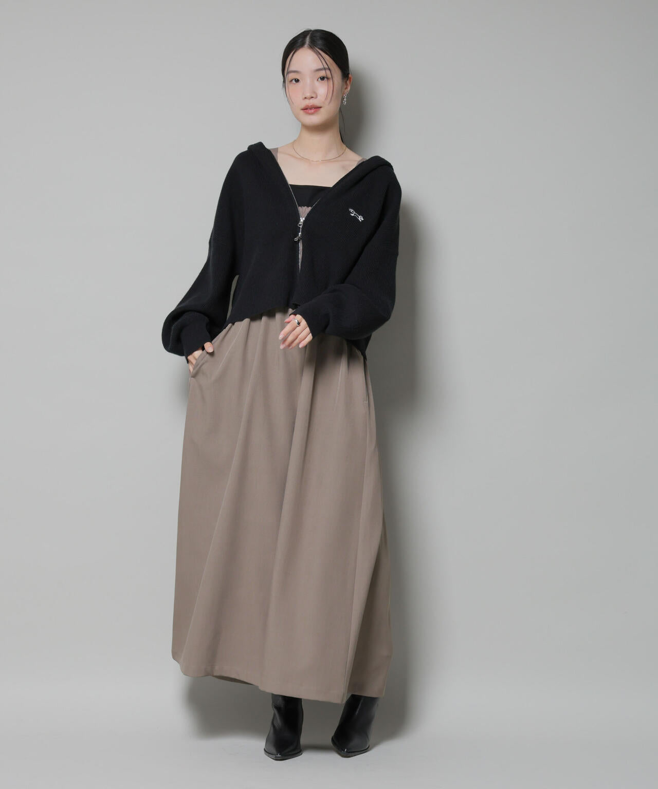 シャーリングサロペット