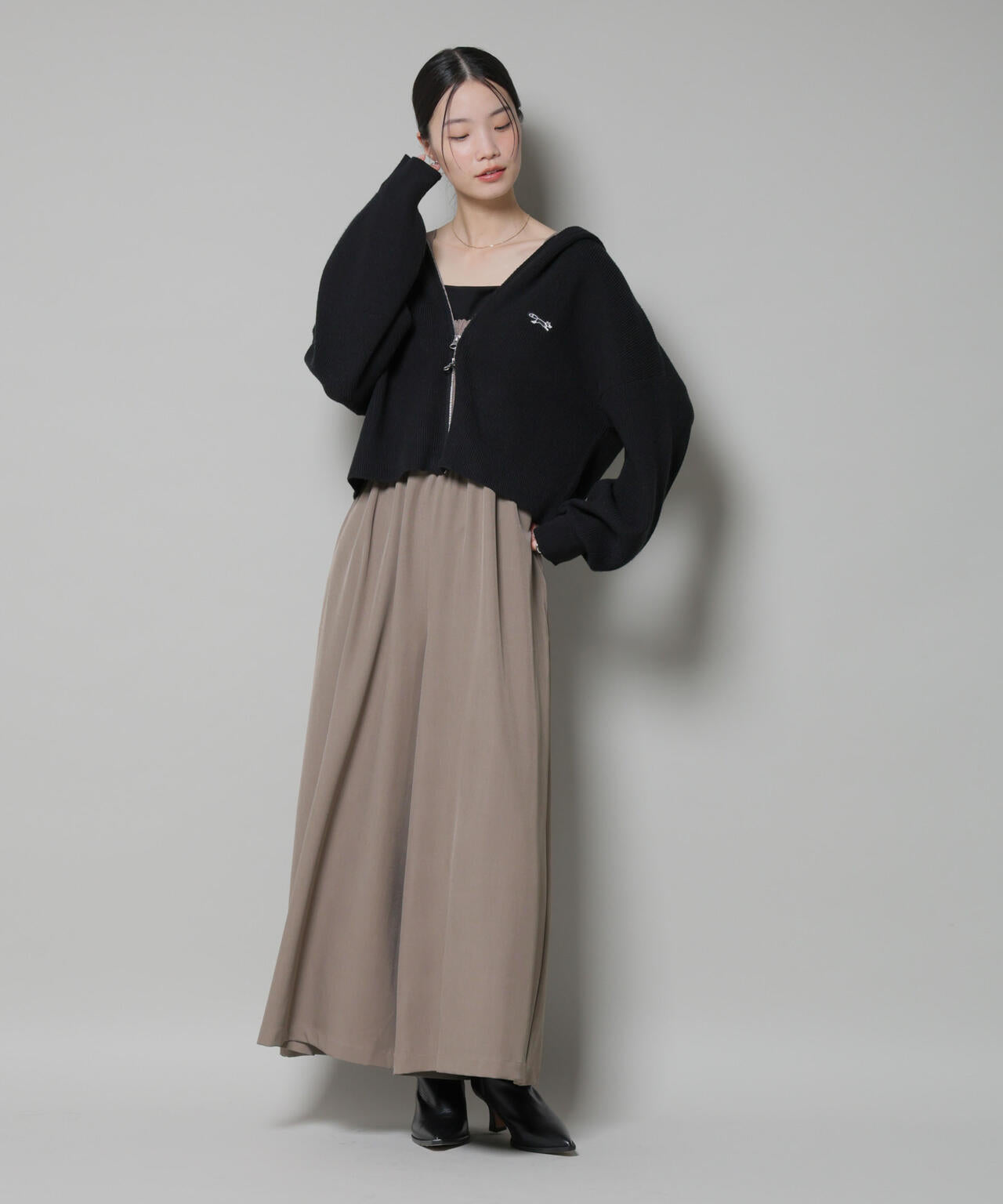 シャーリングサロペット