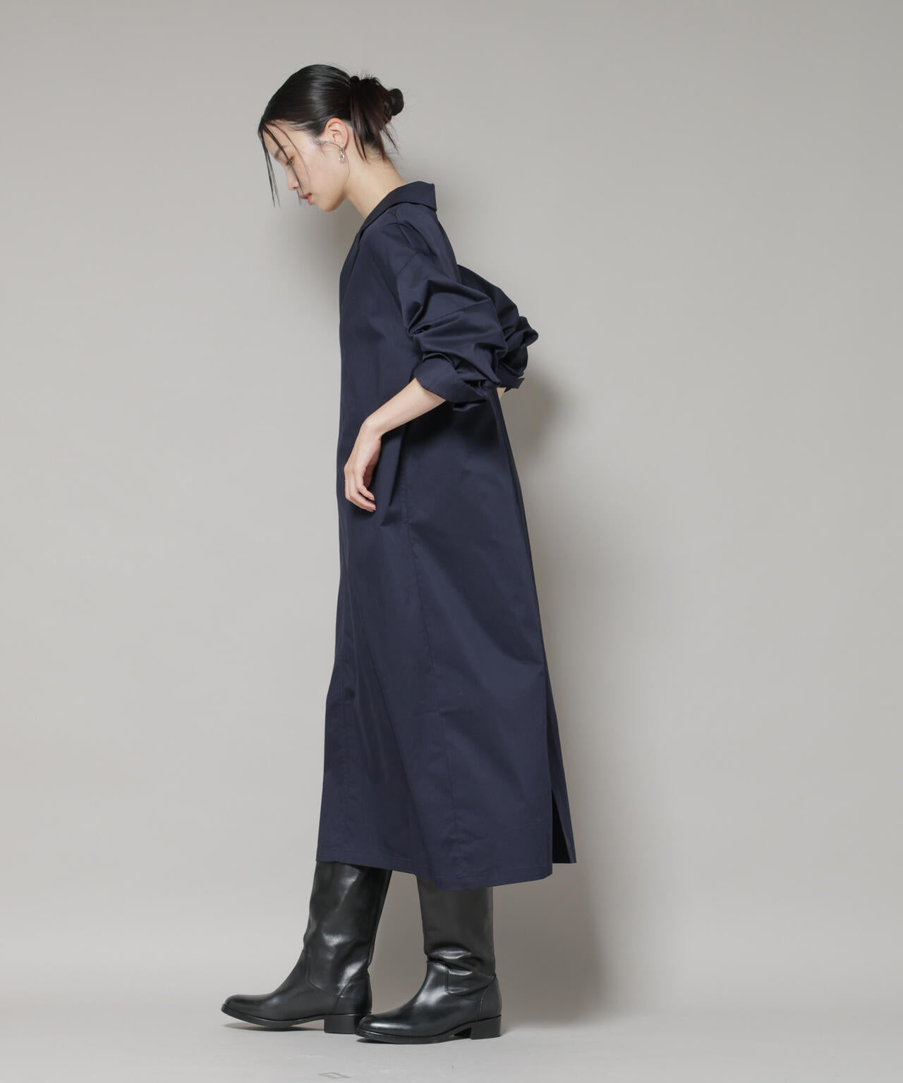 テーラードカラーロングワンピース