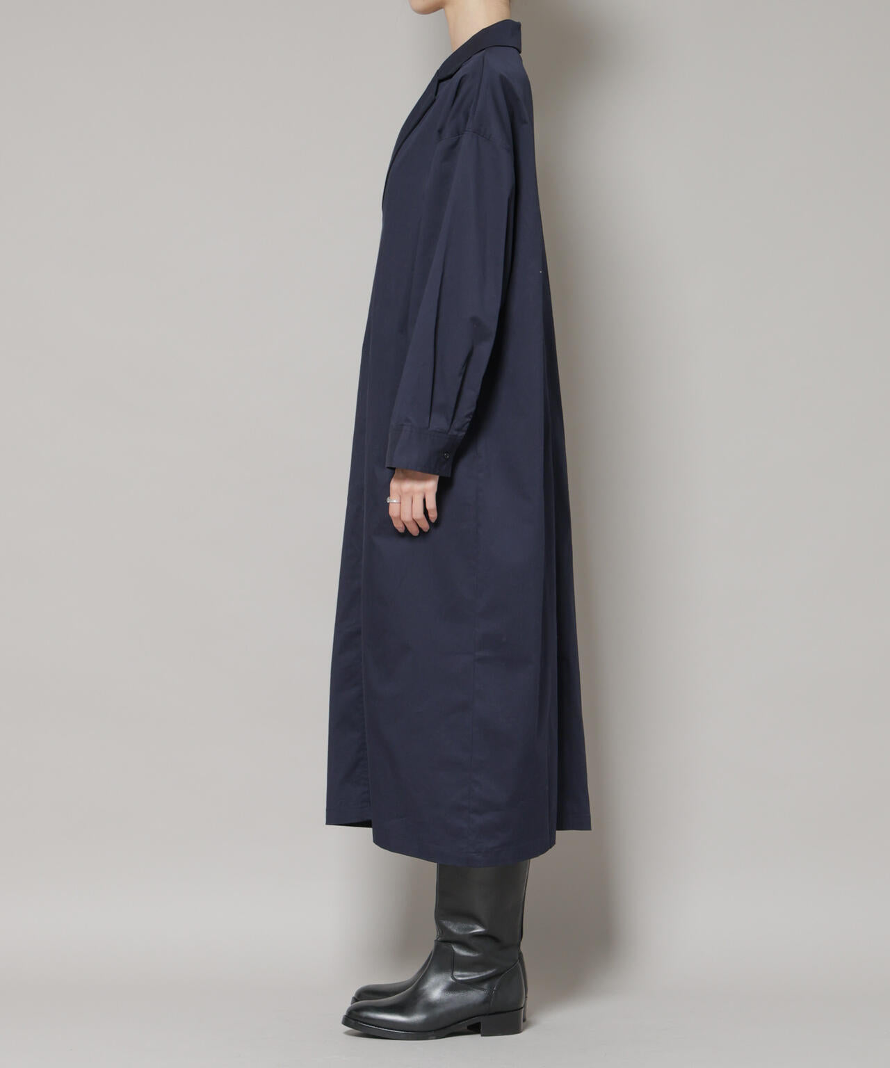 テーラードカラーロングワンピース