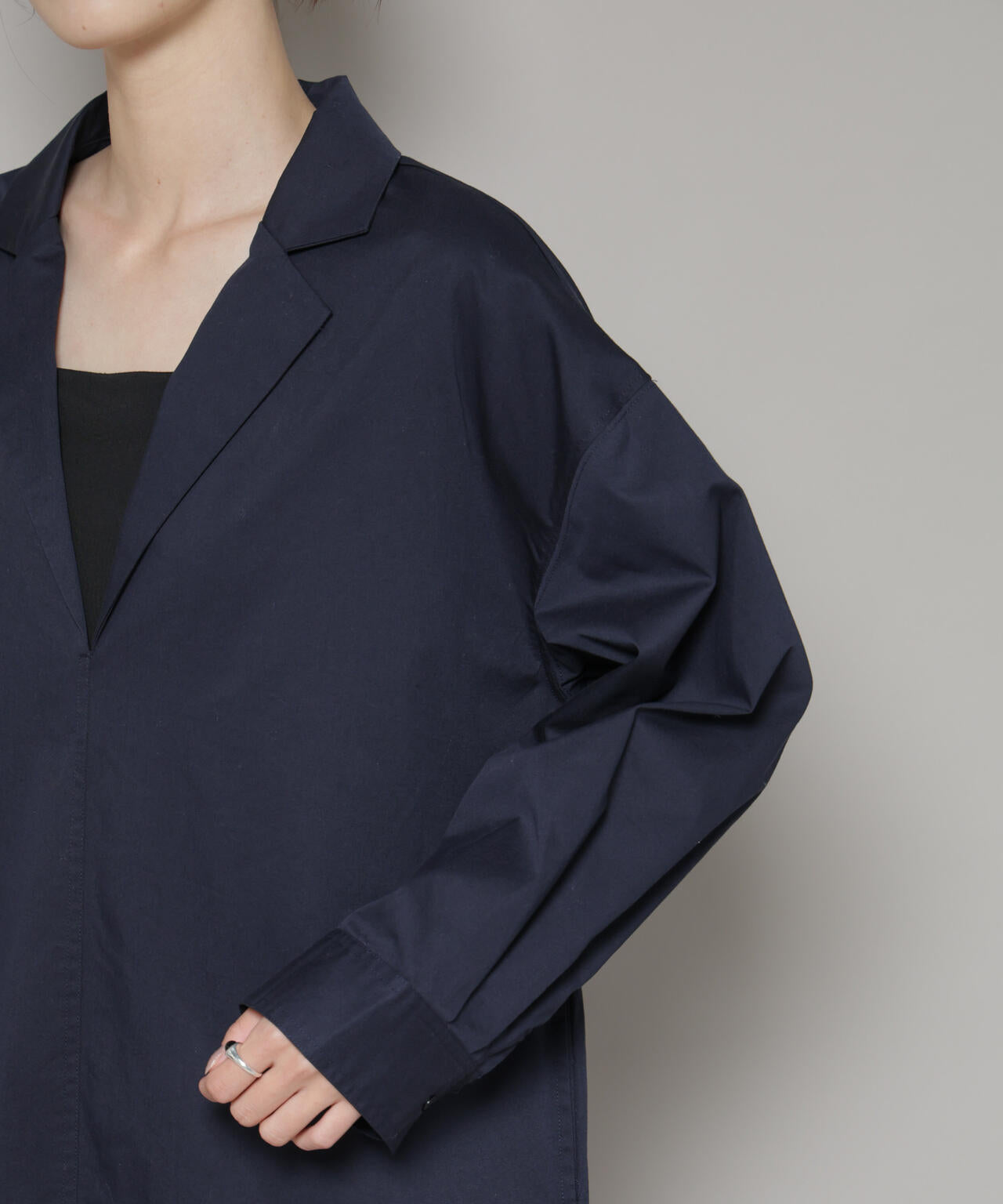 テーラードカラーロングワンピース