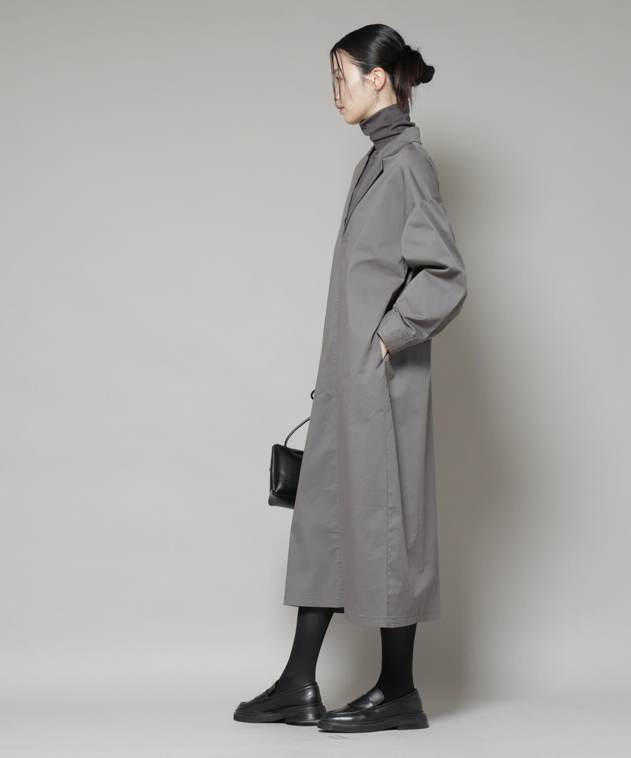 テーラードカラーロングワンピース