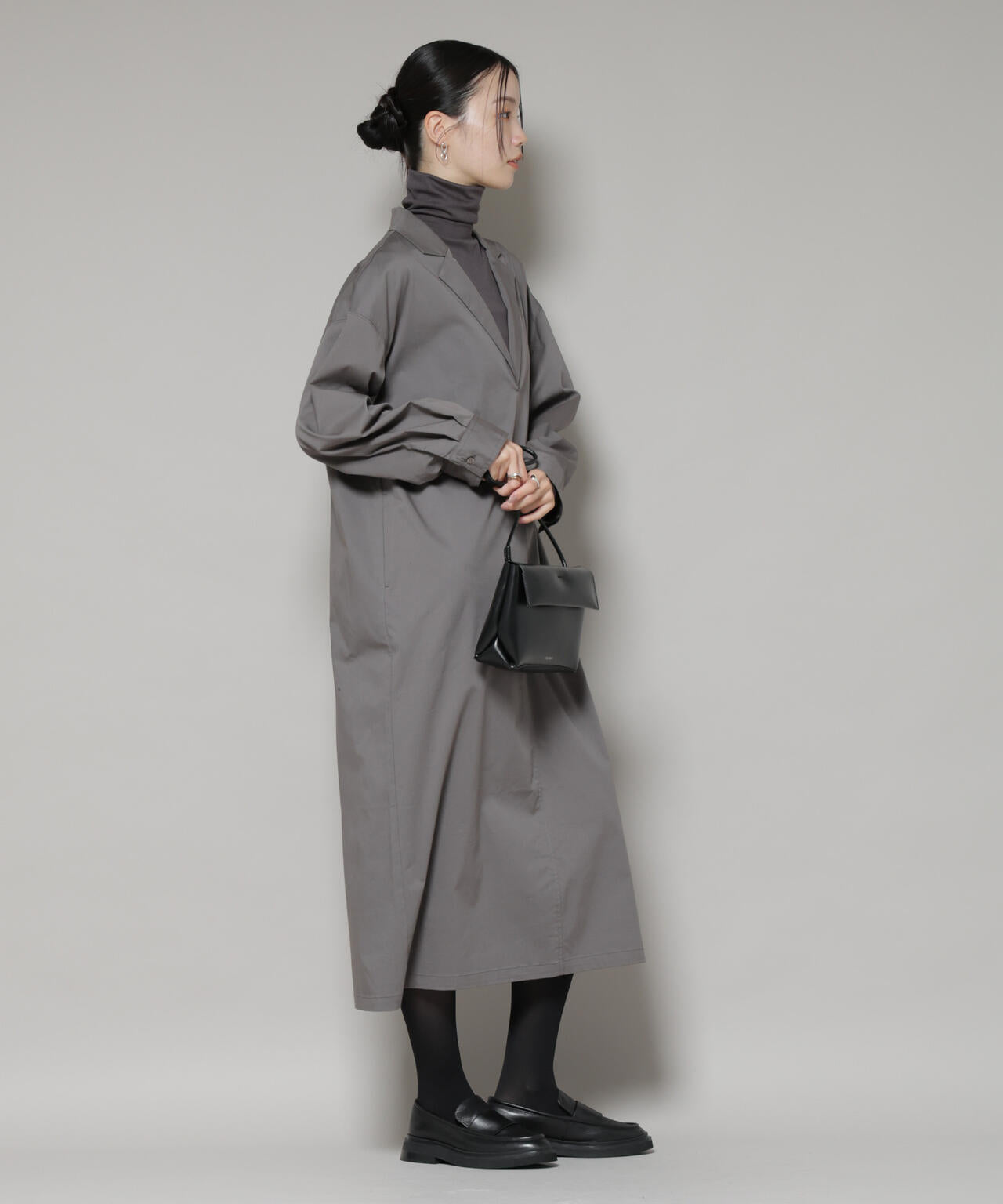 テーラードカラーロングワンピース