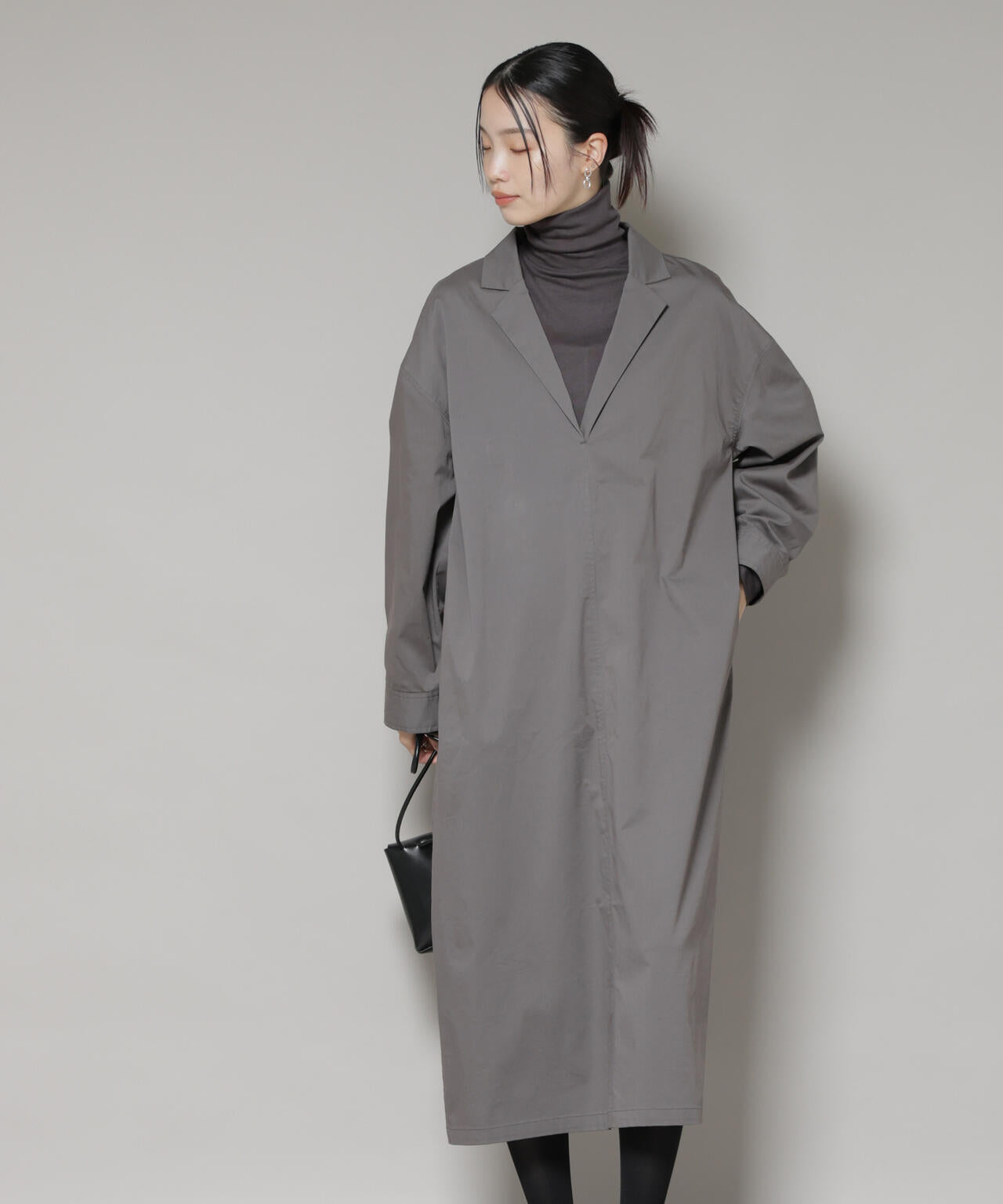 テーラードカラーロングワンピース