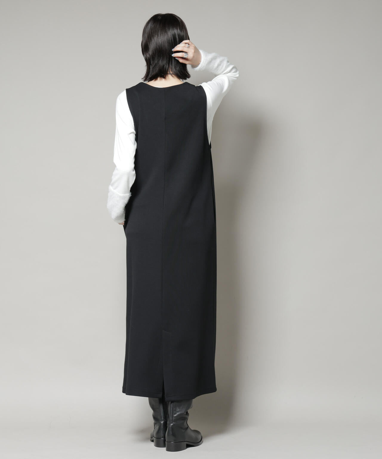 ジレワンピース×ファースリーブトップス アンサンブルセット