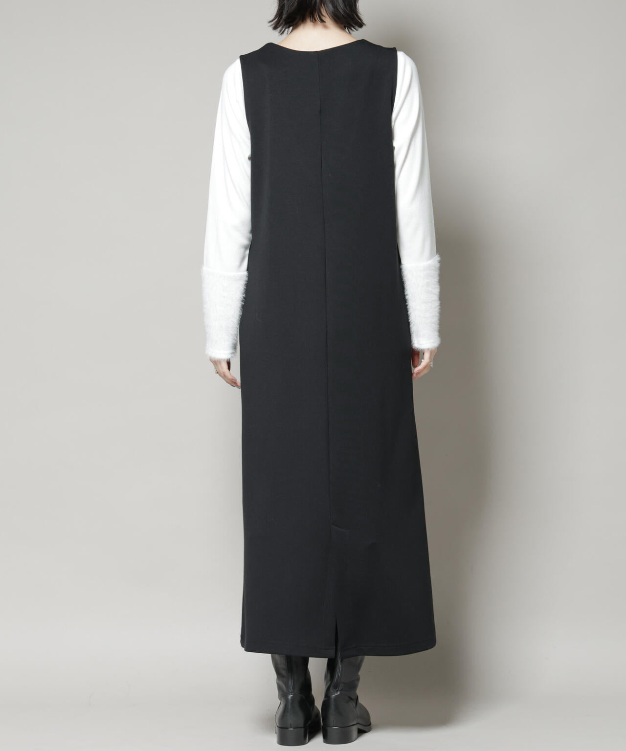 ジレワンピース×ファースリーブトップス アンサンブルセット