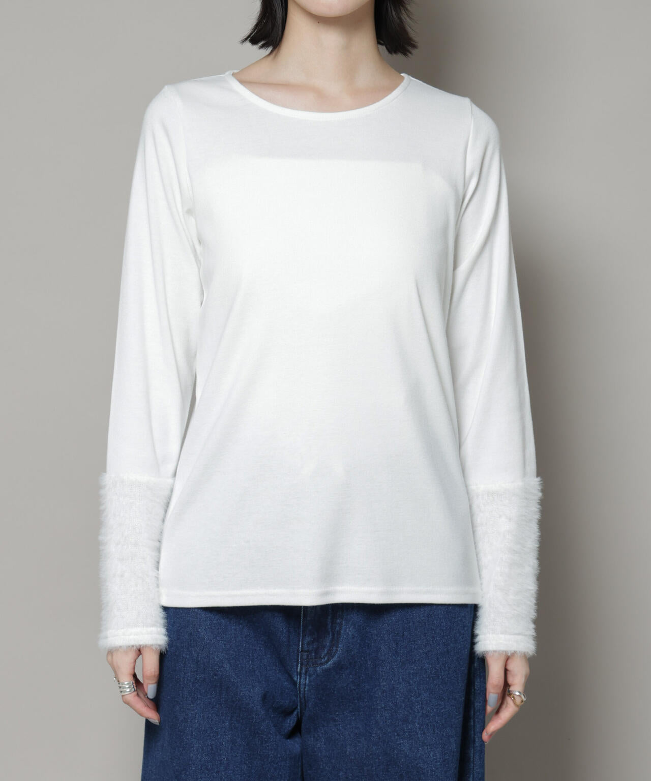 ジレワンピース×ファースリーブトップス アンサンブルセット