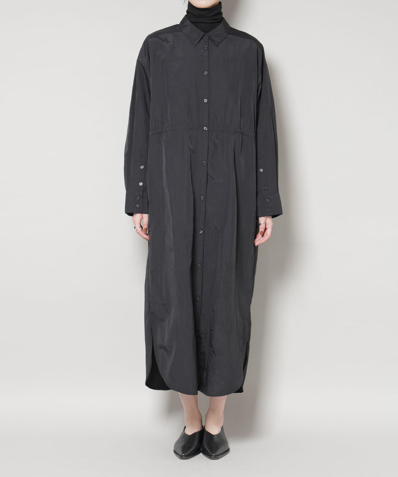 ナイロンタッサードロストシャツワンピース