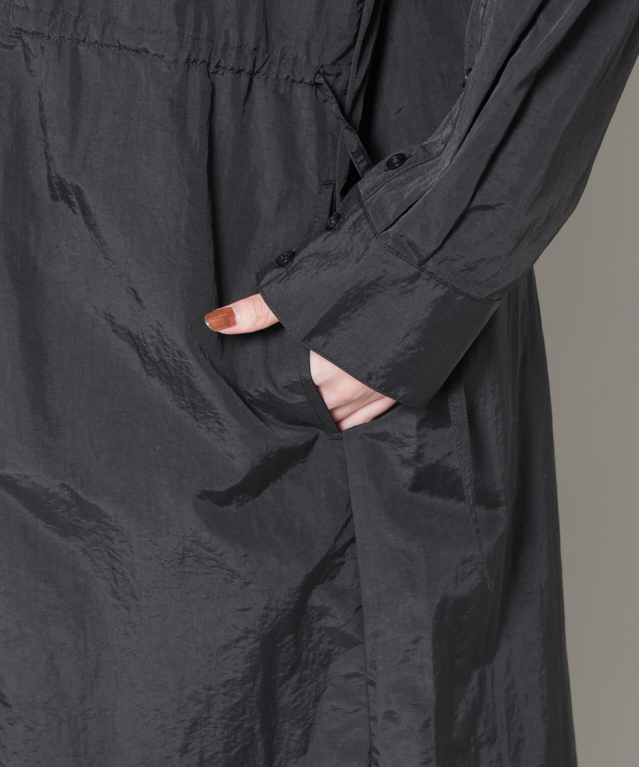 ナイロンタッサードロストシャツワンピース