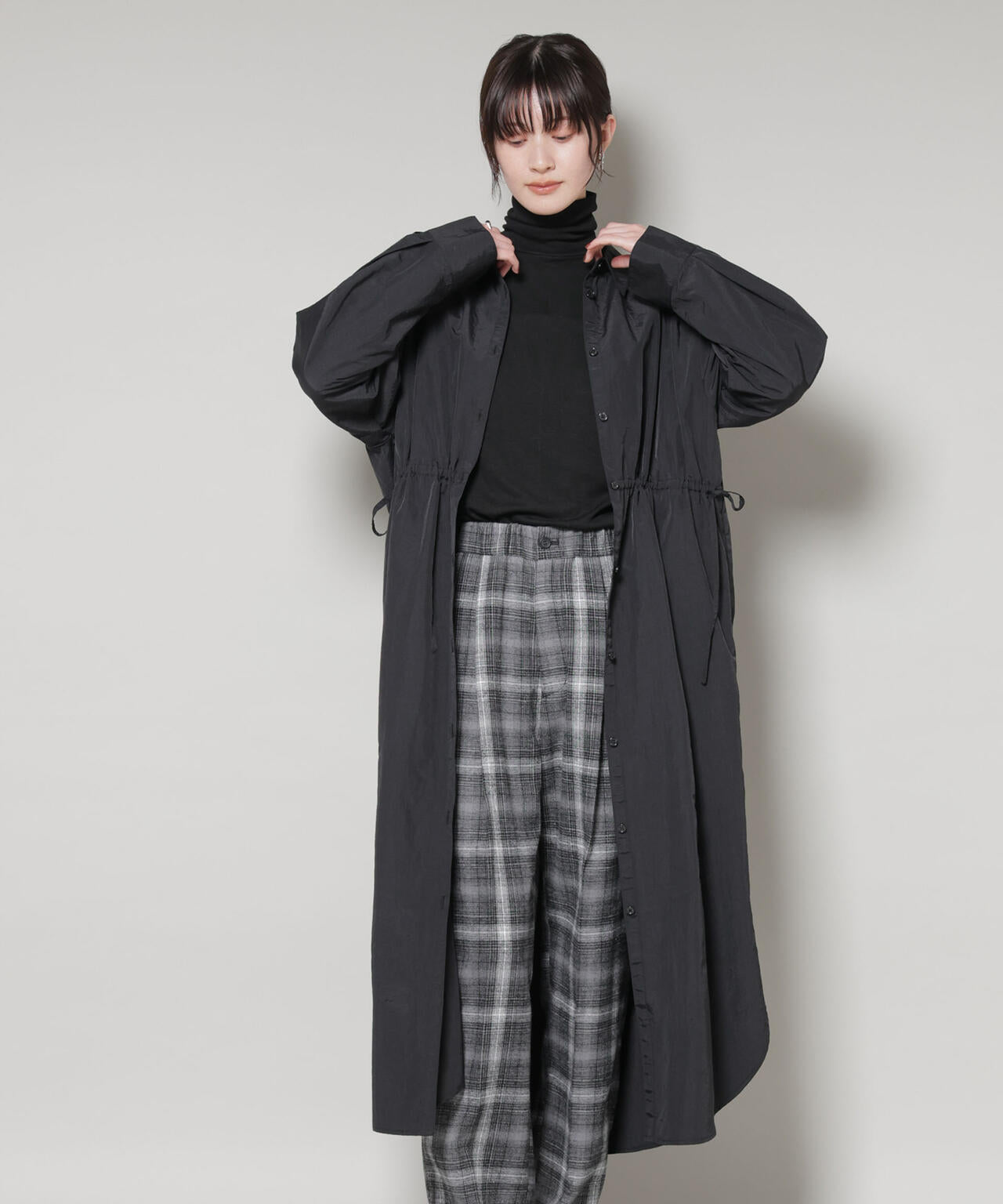 ナイロンタッサードロストシャツワンピース