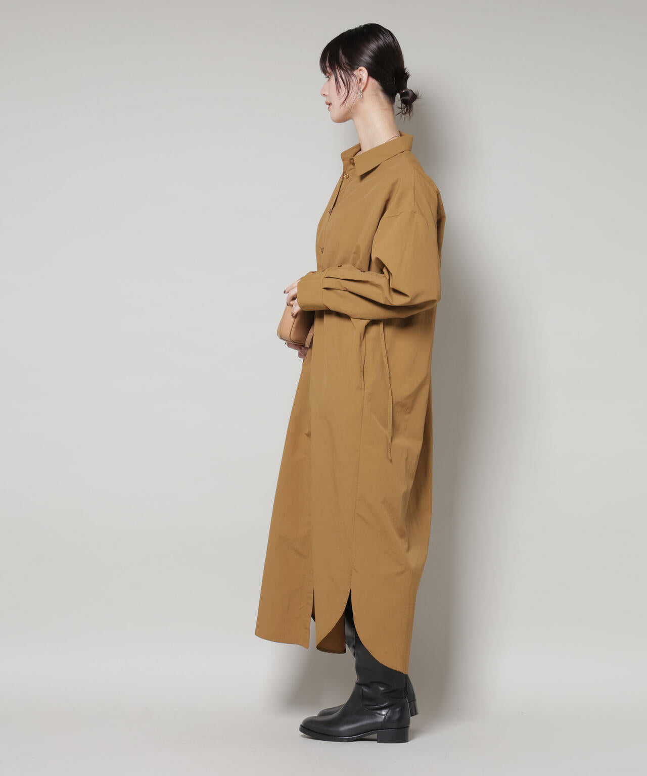 ナイロンタッサードロストシャツワンピース