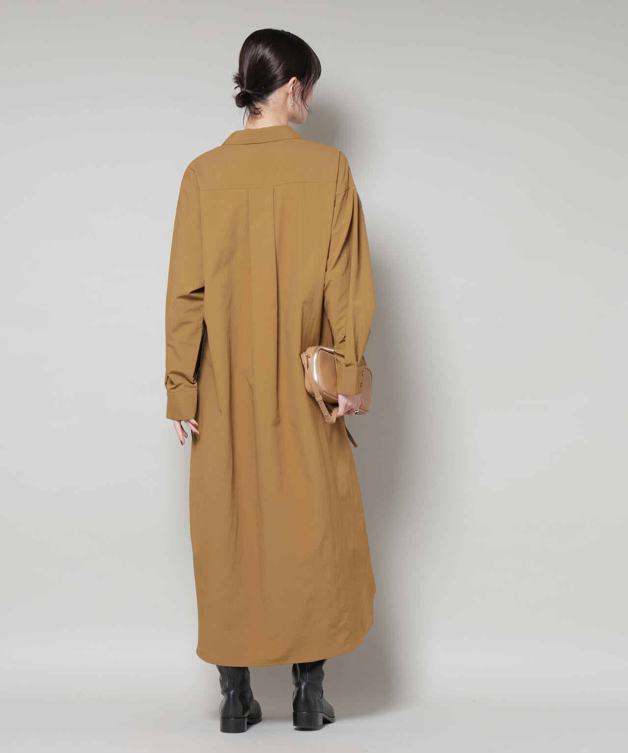 ナイロンタッサードロストシャツワンピース